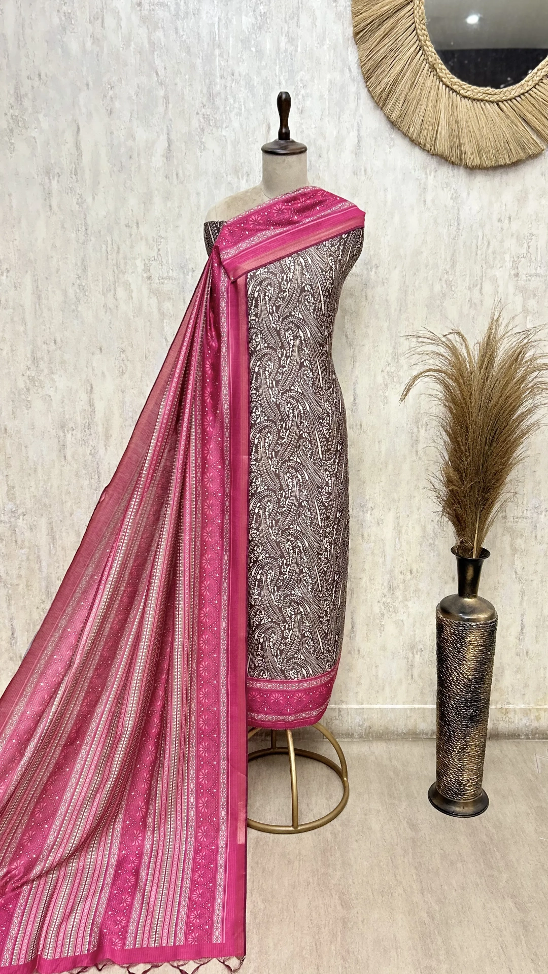 Heritage Maheshwari Cotton Unstitched Suit