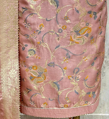 Aqua Floral Heritage Dola silk Unstitched Suit
