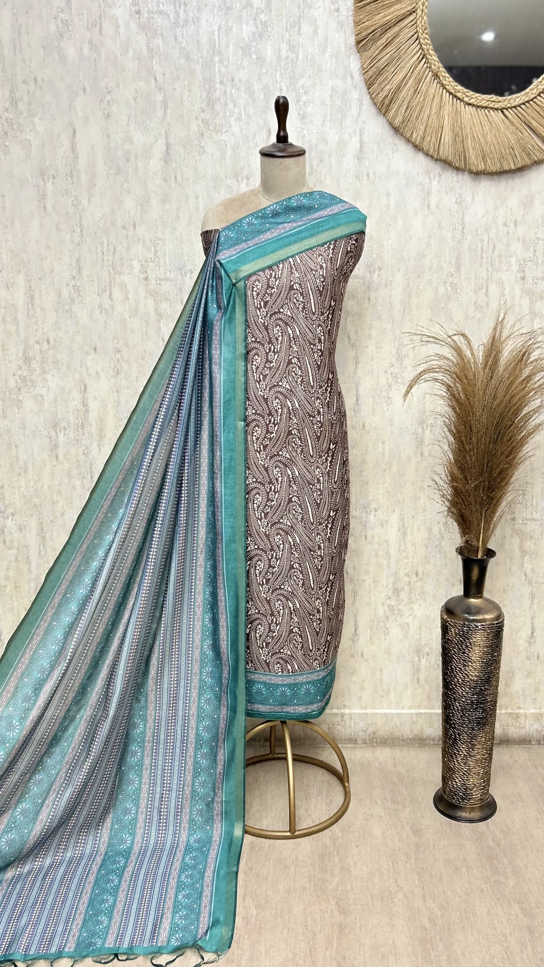 Heritage Maheshwari Cotton Unstitched Suit