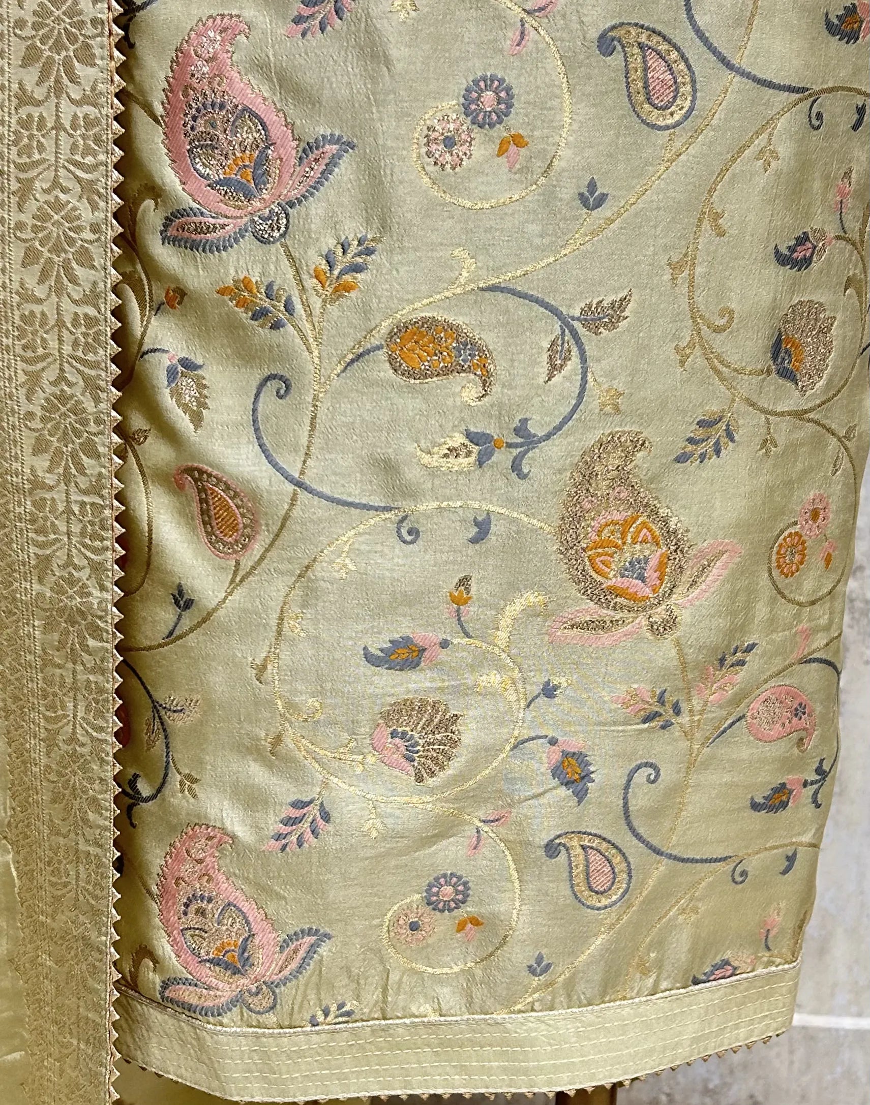 Aqua Floral Heritage Dola silk Unstitched Suit