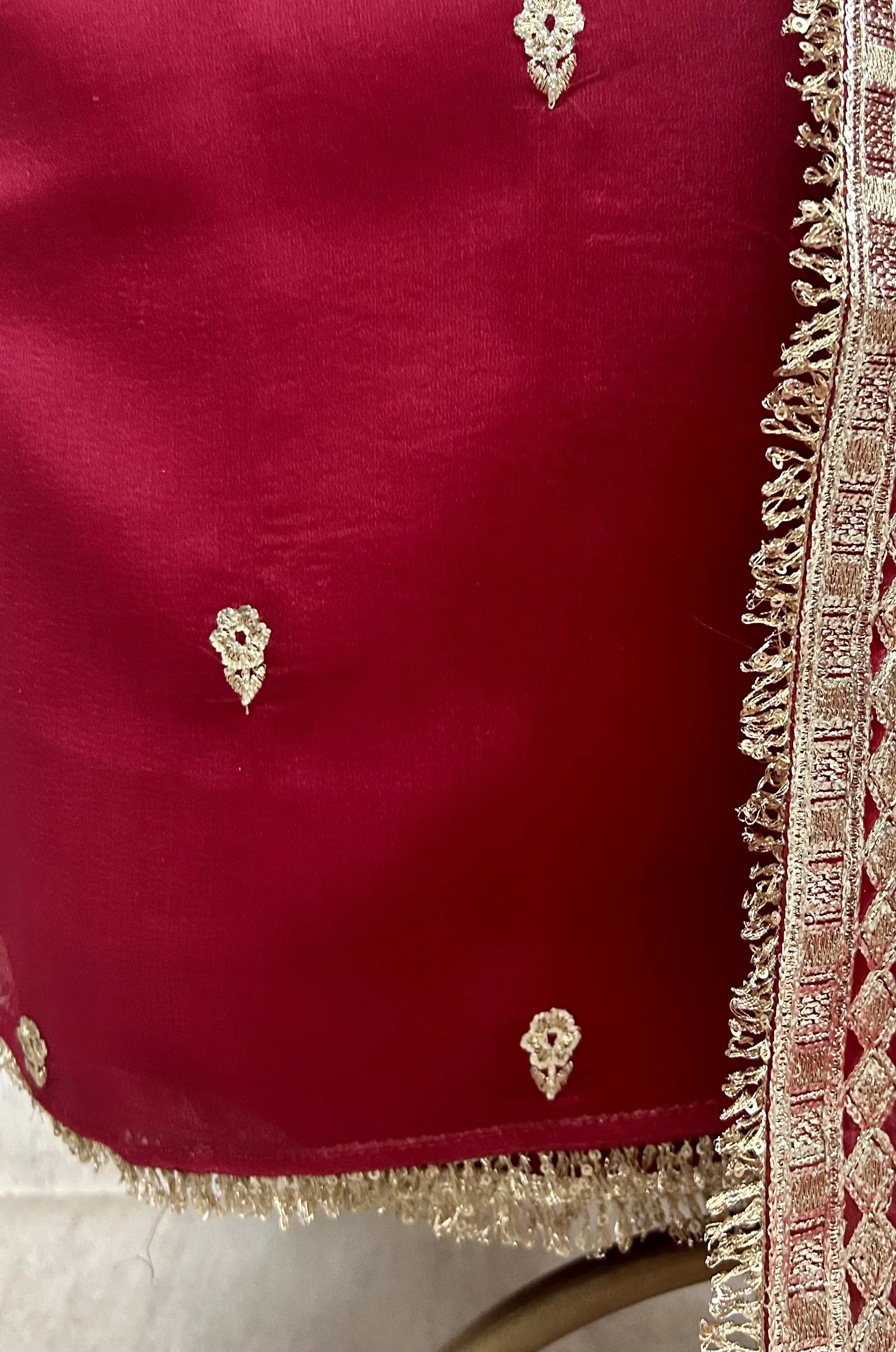 Organza Unstitched Suit Set With Organza Dupatta