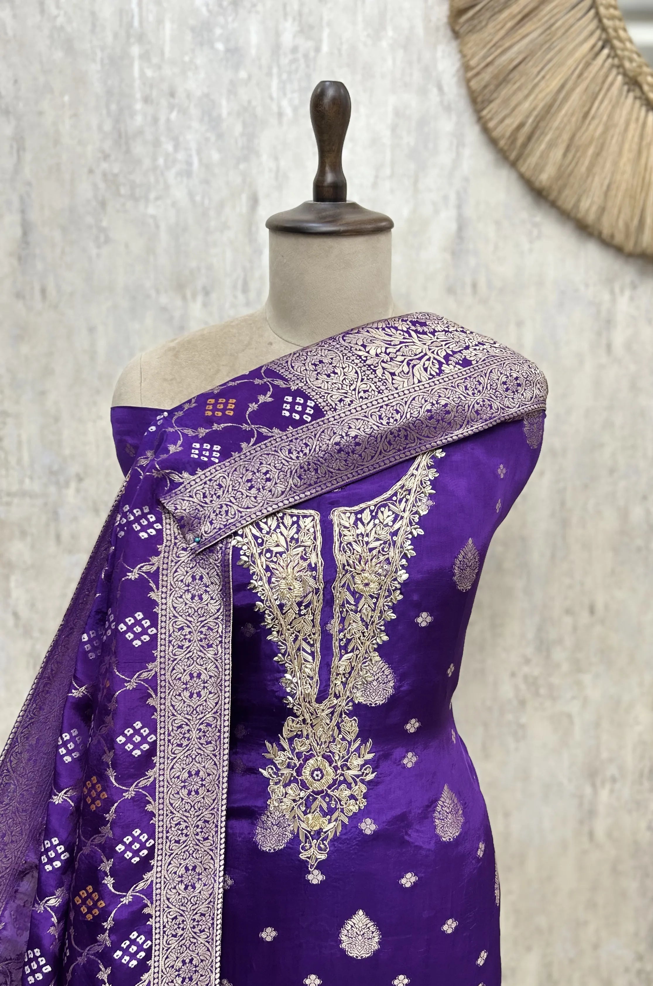 Royal Zari Dola Silk Unstitched Suit