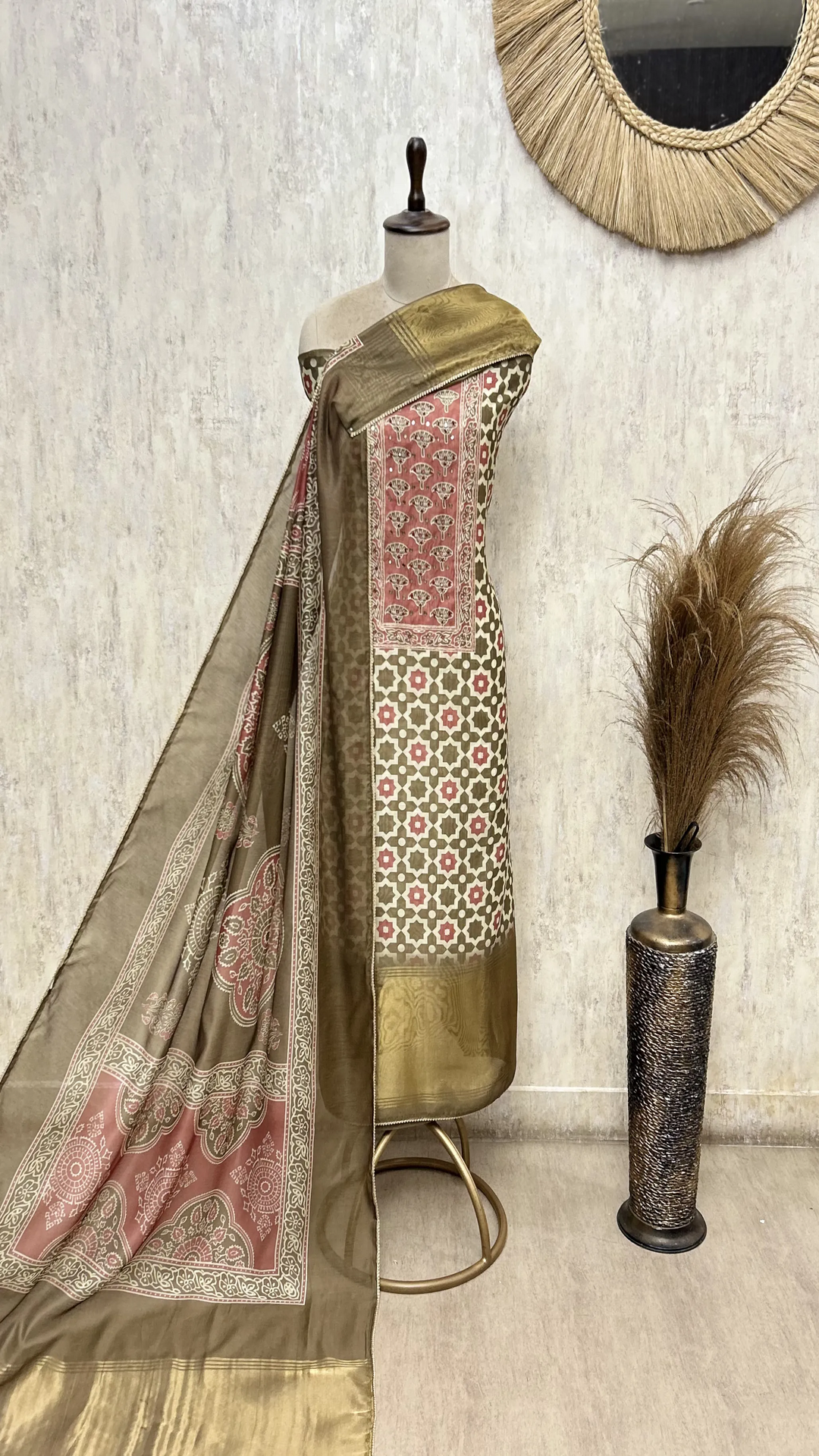 Heritage Mosaic Maheshwari Unstitched Suit