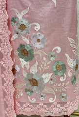 Pastel Bloom Elegance Mul chanderi Unstitched Suit