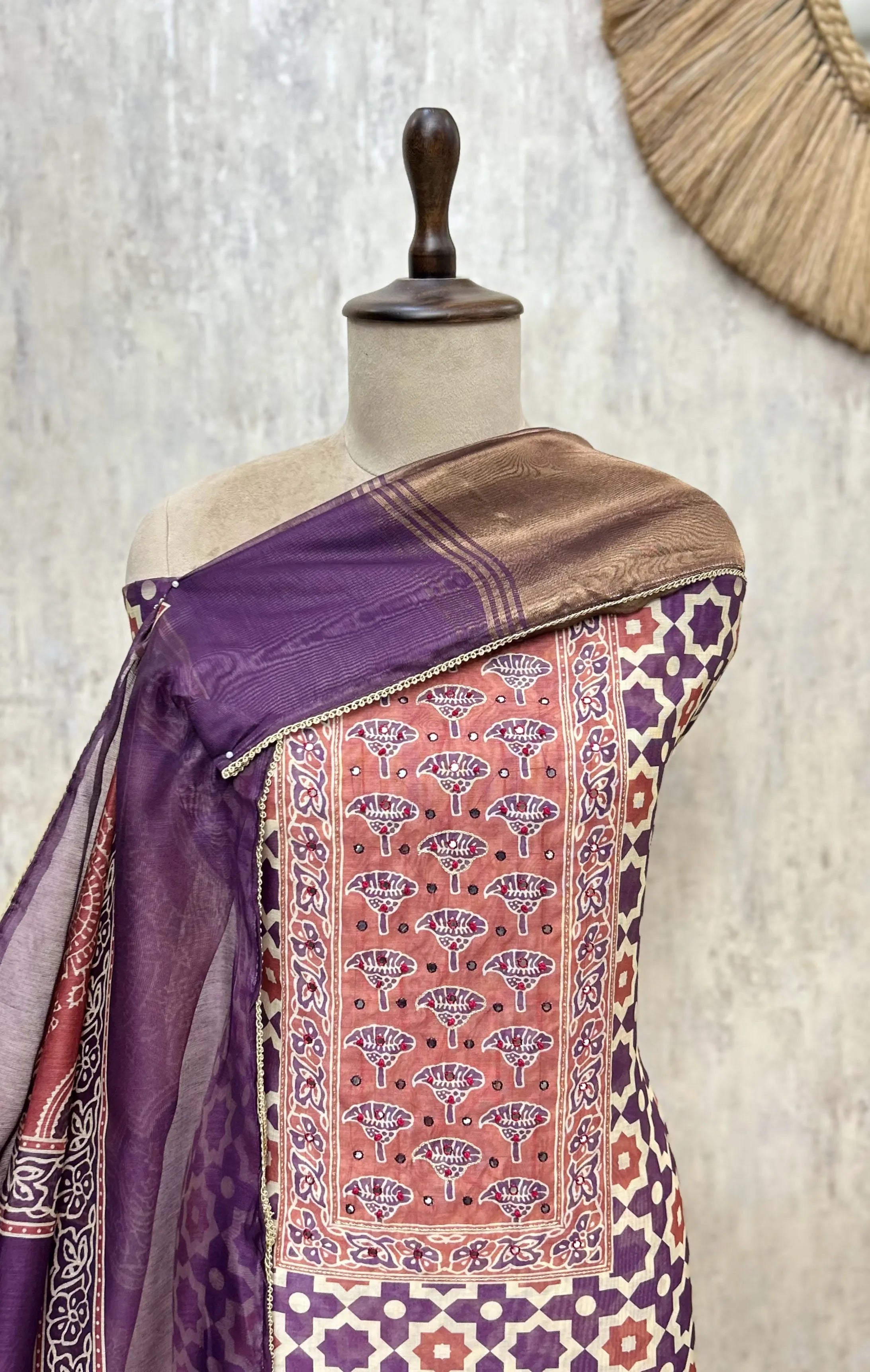 Heritage Mosaic Maheshwari Unstitched Suit