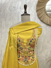 Rose Garden Embroidery glass organza Unstitched Suit