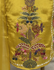 Rose Garden Embroidery glass organza Unstitched Suit