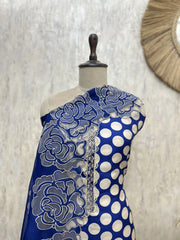 Midnight Polka Grace Organza Unstitched Suit