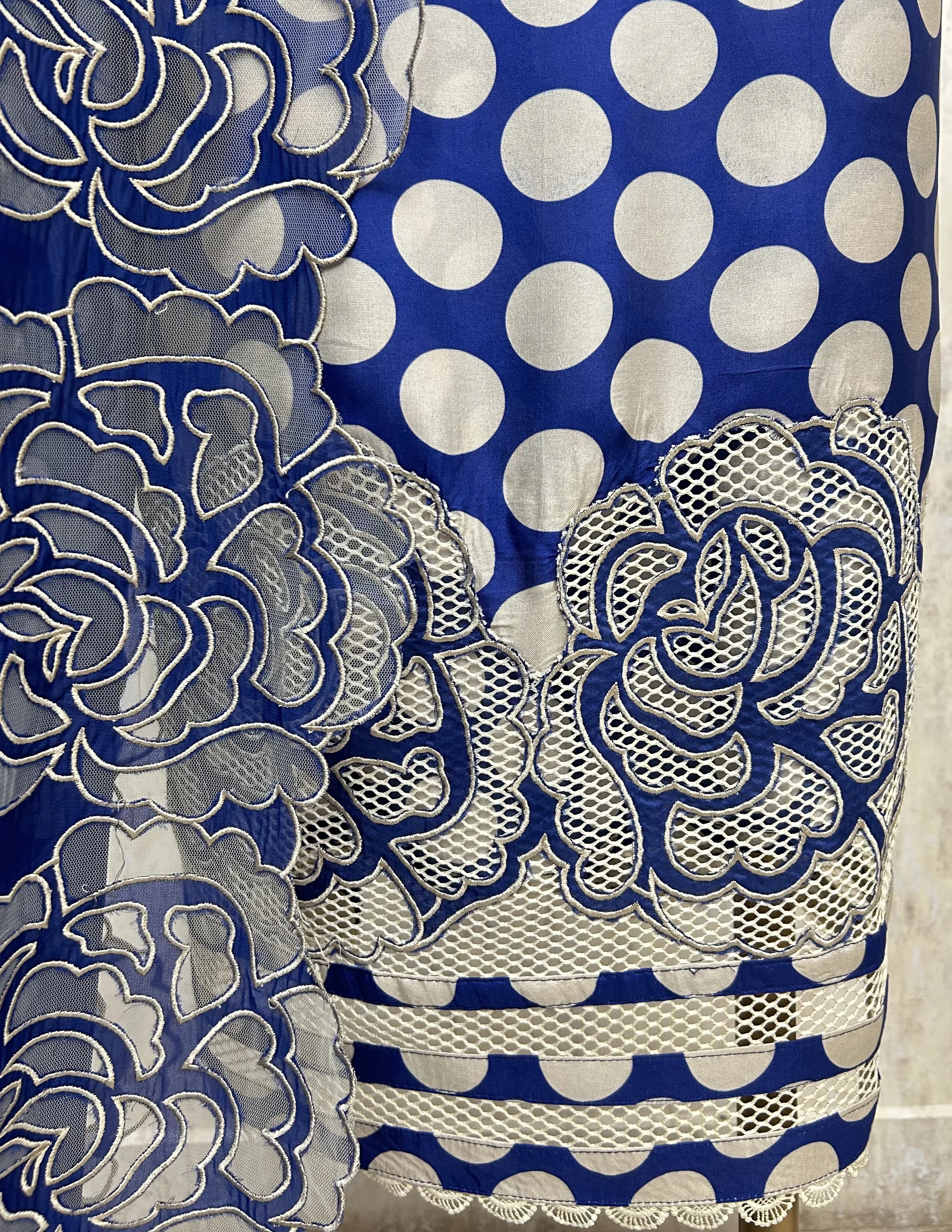 Midnight Polka Grace Organza Unstitched Suit