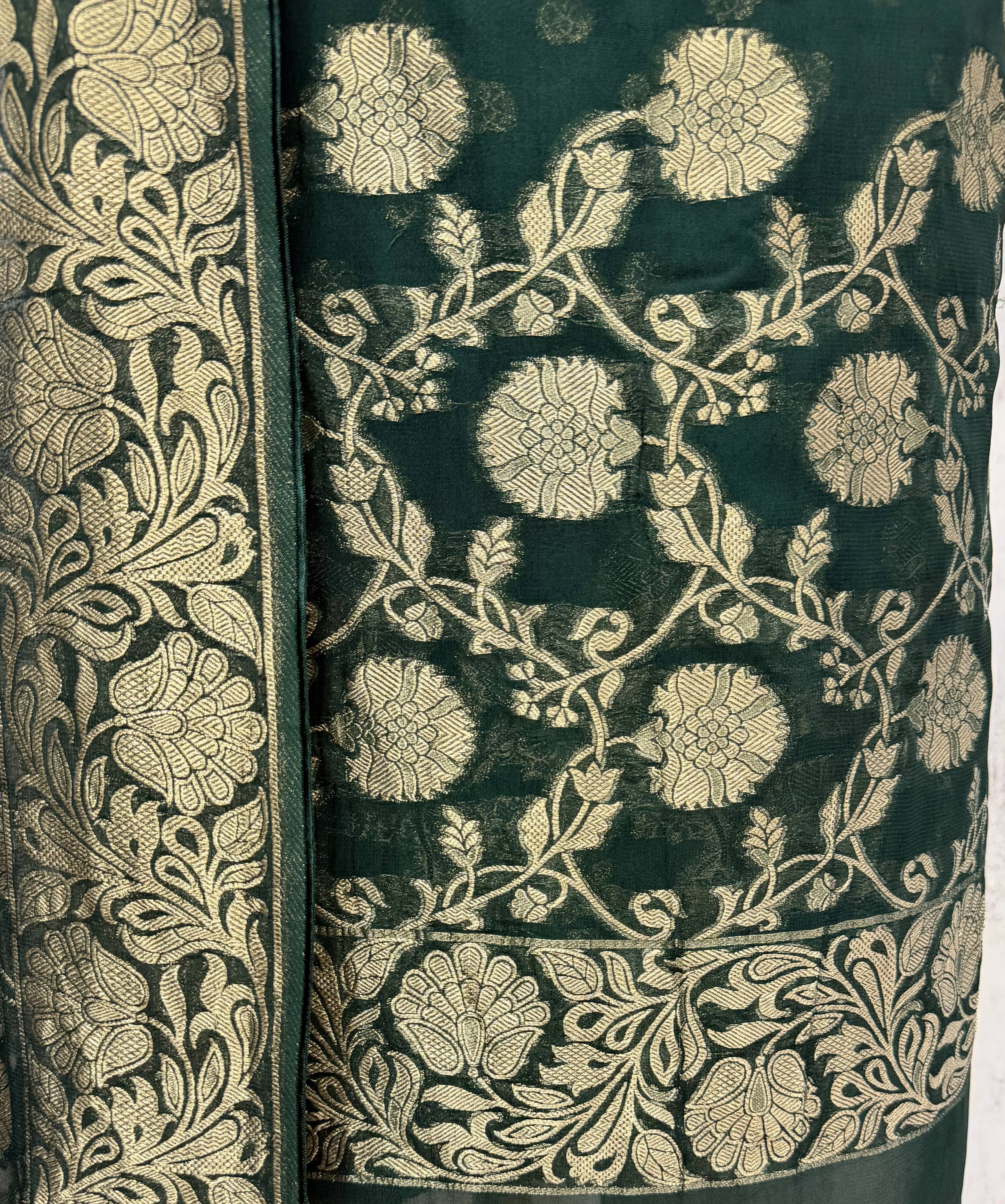 Heritage Woven Elegance Khadi Georgette Unstitched Suits
