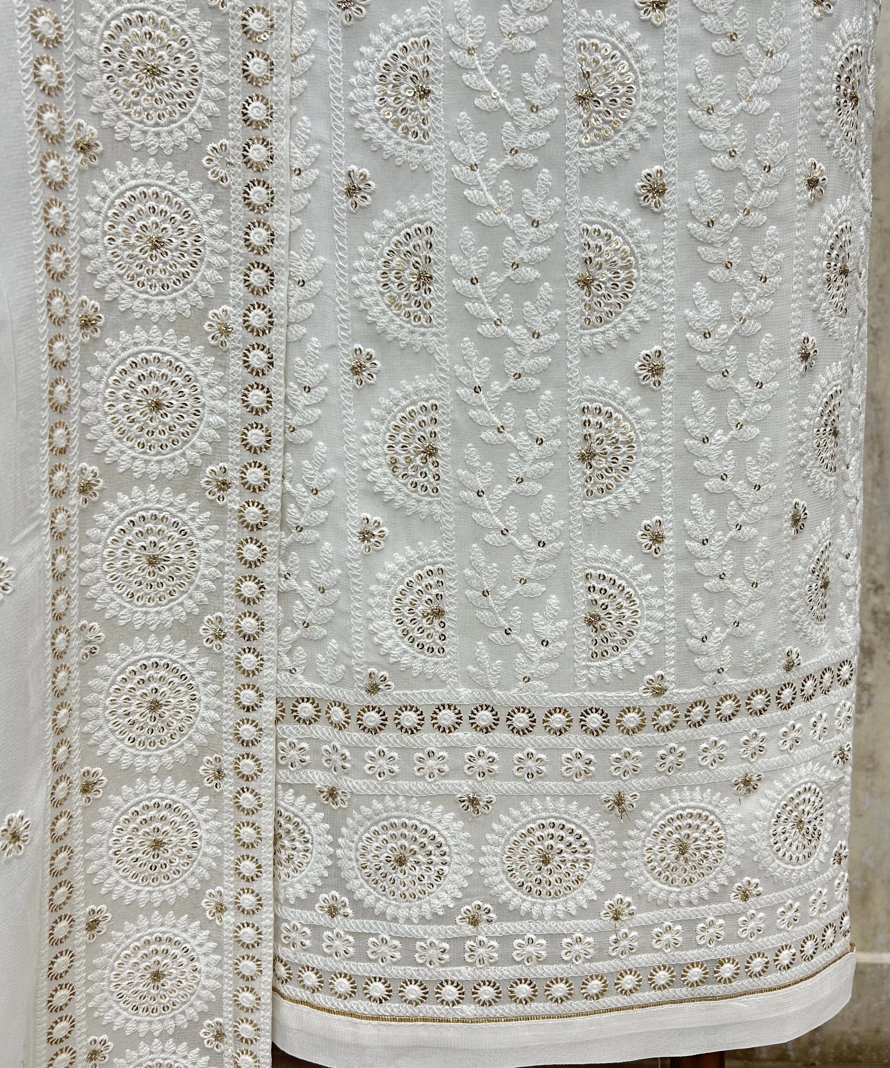 Ivory Chikankari Elegance Georgette Unstitched Suit