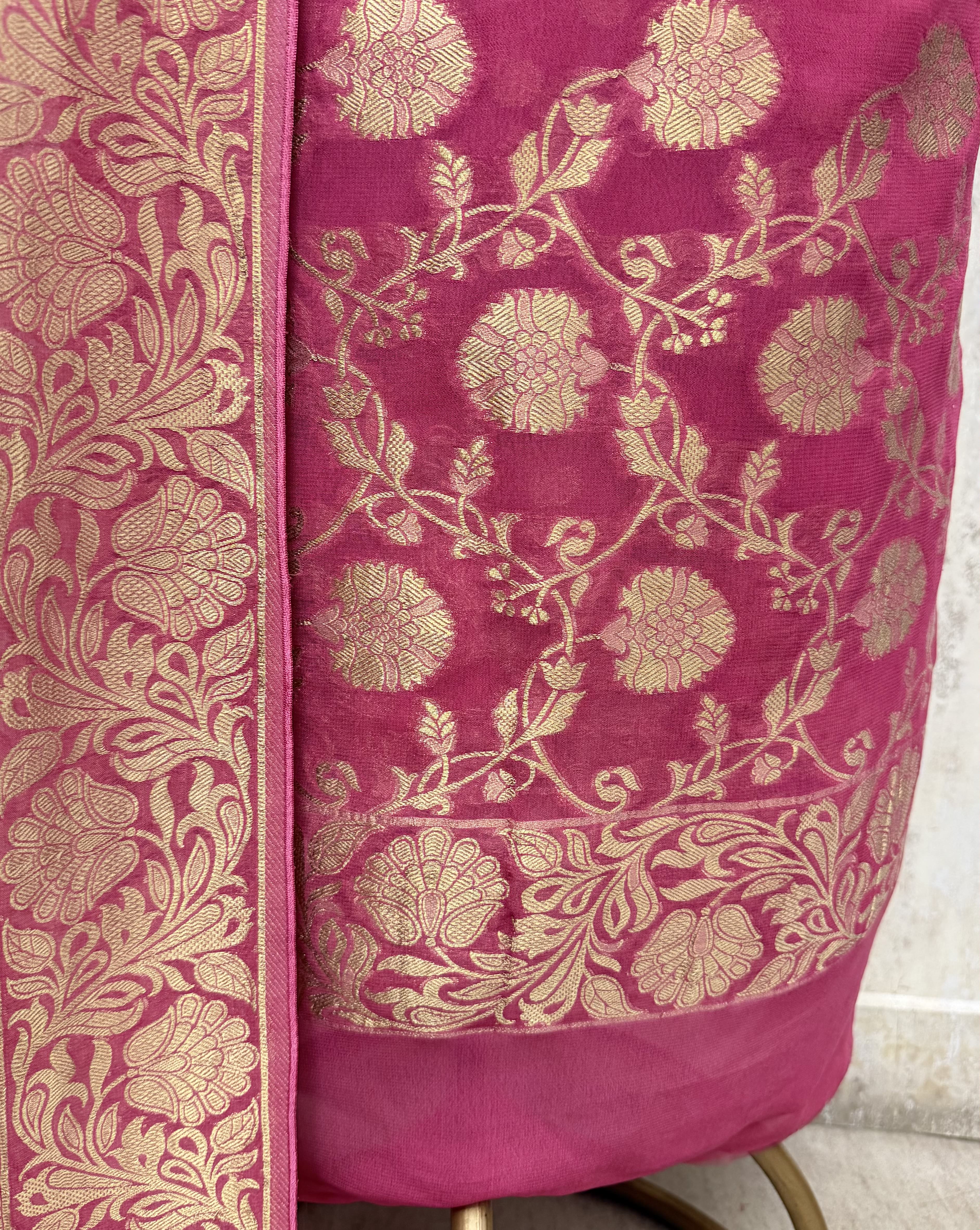 Heritage Woven Elegance Khadi Georgette Unstitched Suits
