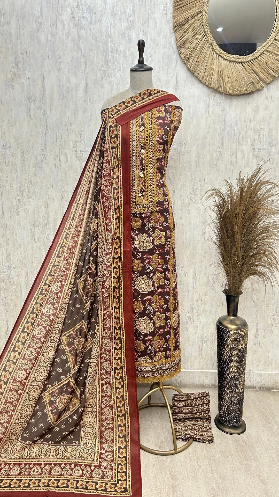 Heritage Rust Threads Cotton Unstitched Suit