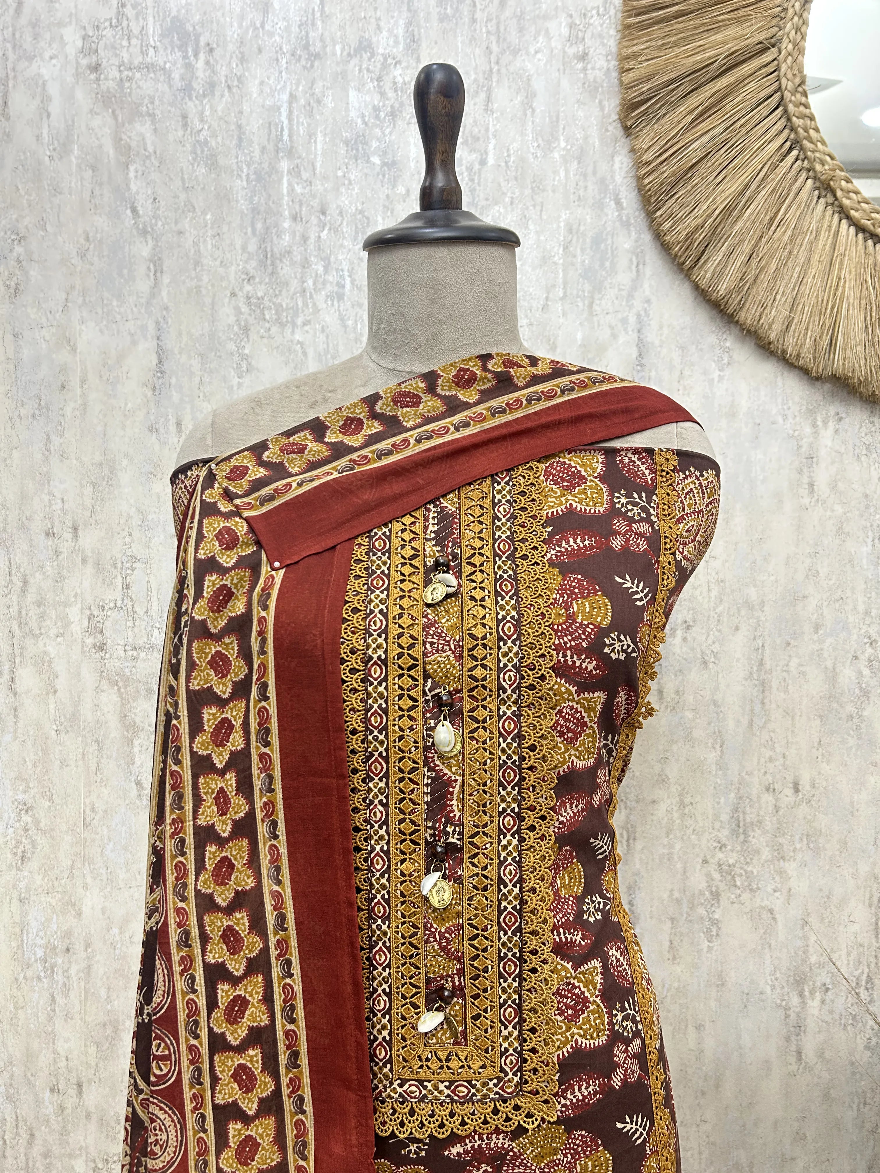 Heritage Rust Threads Cotton Unstitched Suit