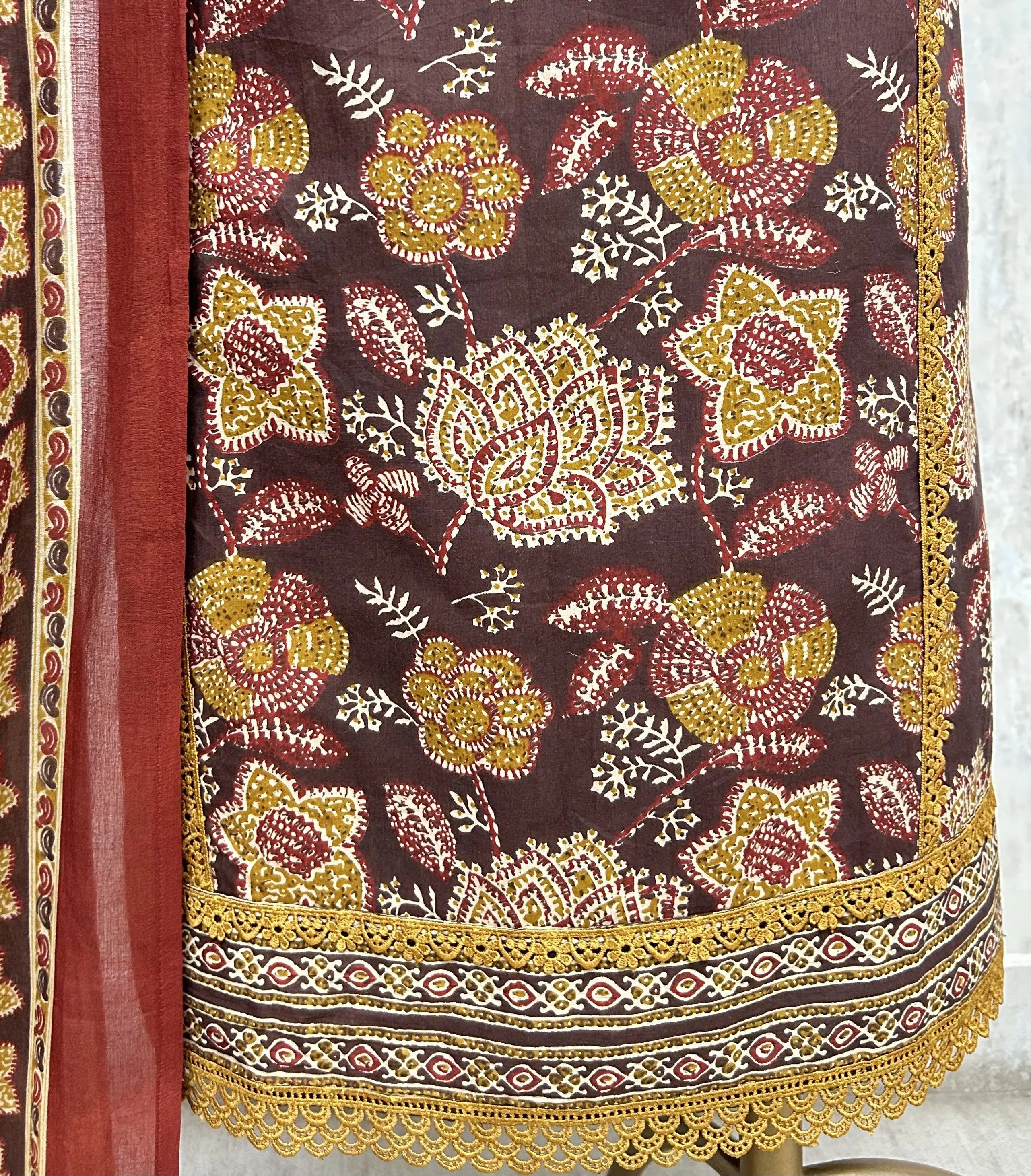 Heritage Rust Threads Cotton Unstitched Suit