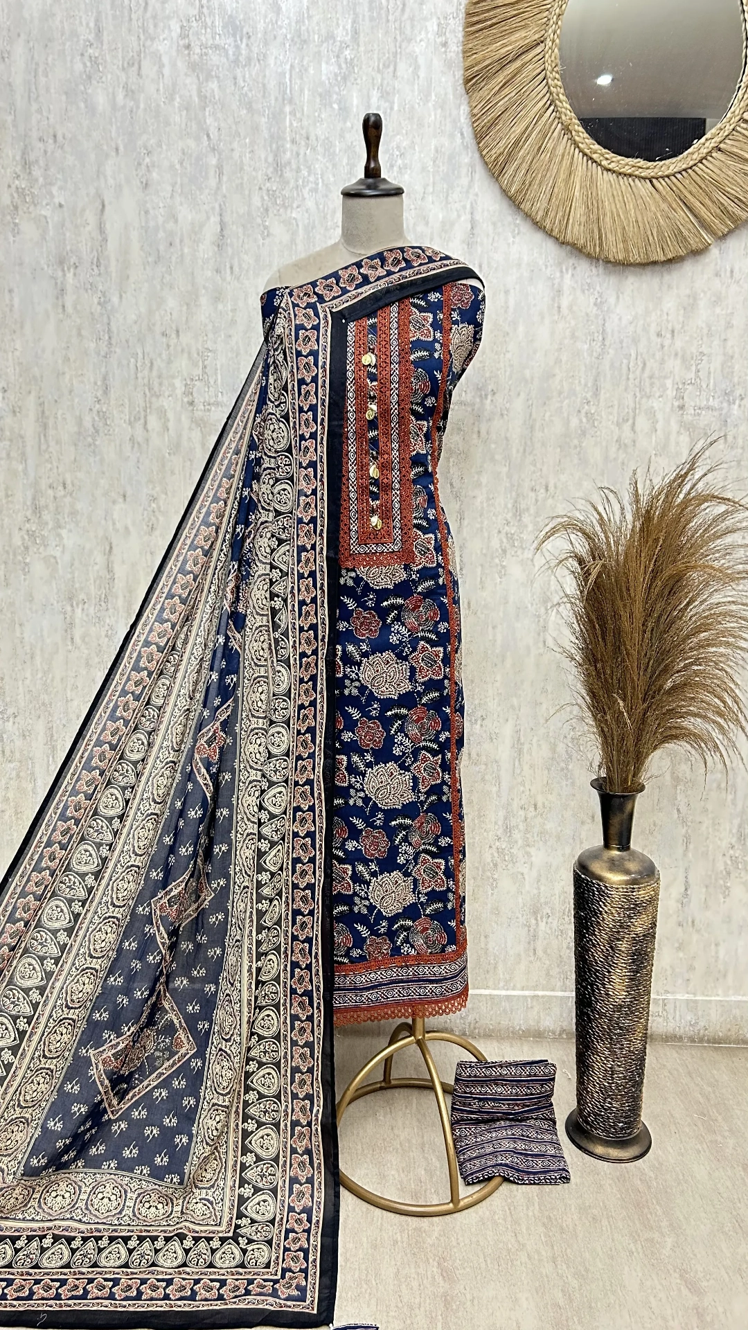 Heritage Rust Threads Cotton Unstitched Suit