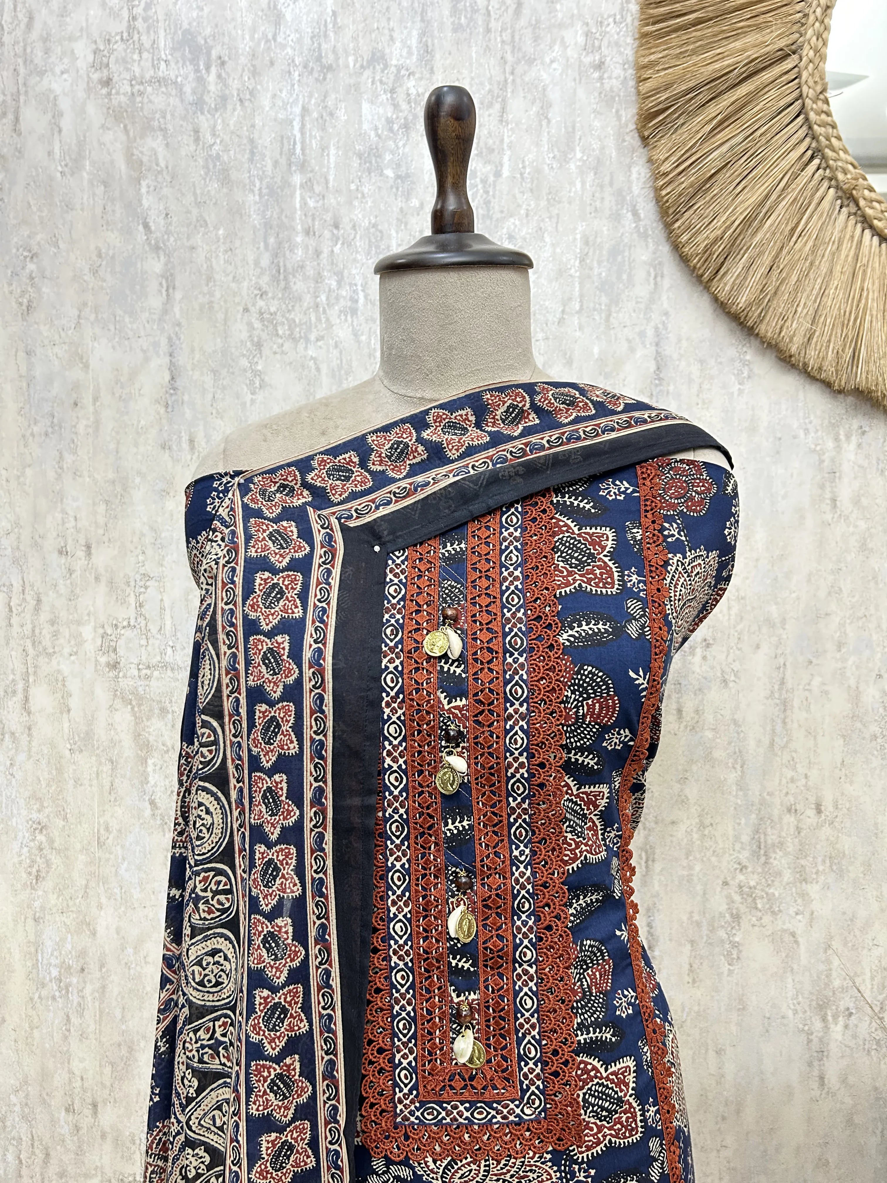 Heritage Rust Threads Cotton Unstitched Suit