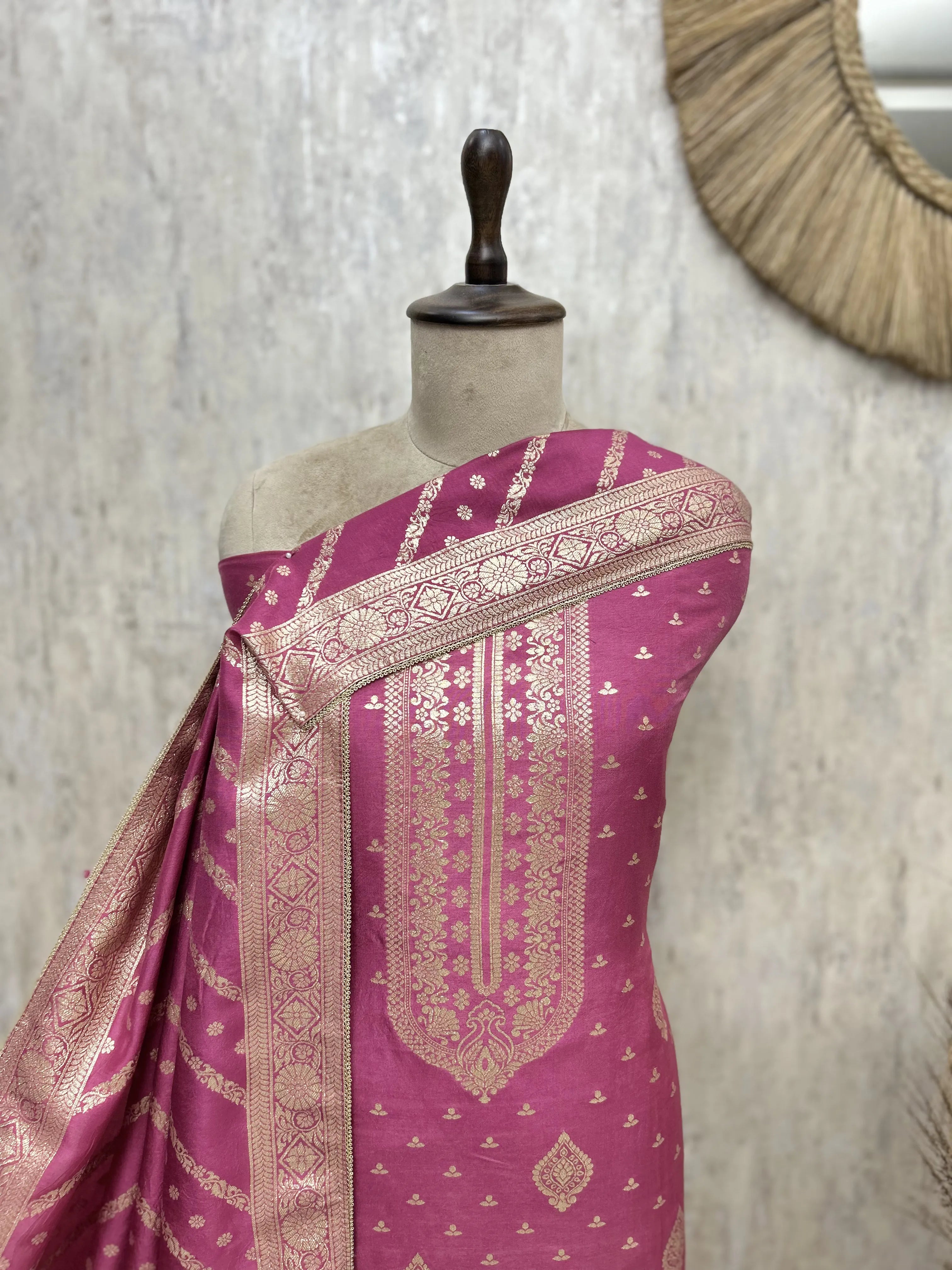 Elegant Heritage Dola Silk Unstitched Suit