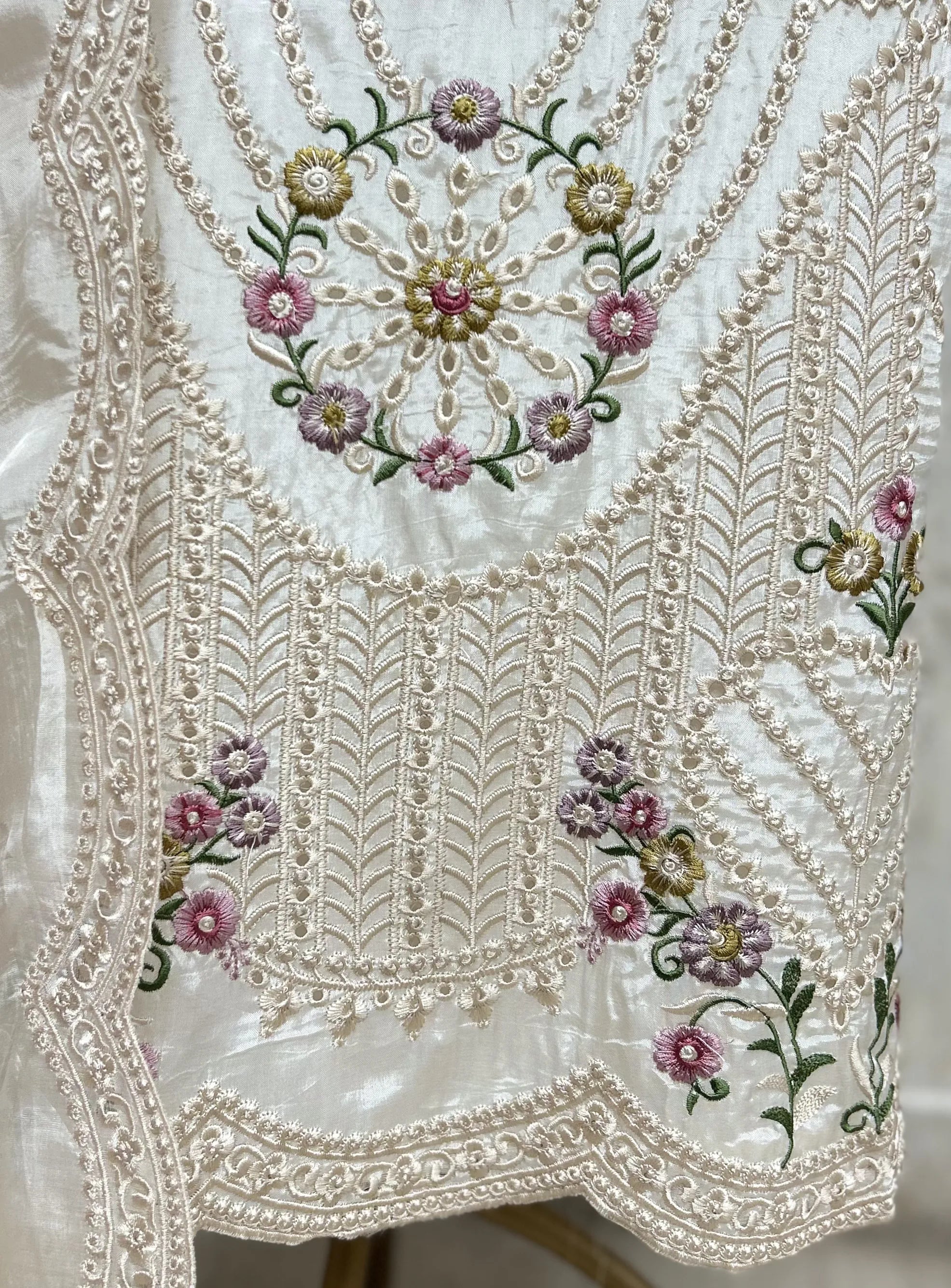 Luminous Organza Unstitched Suit