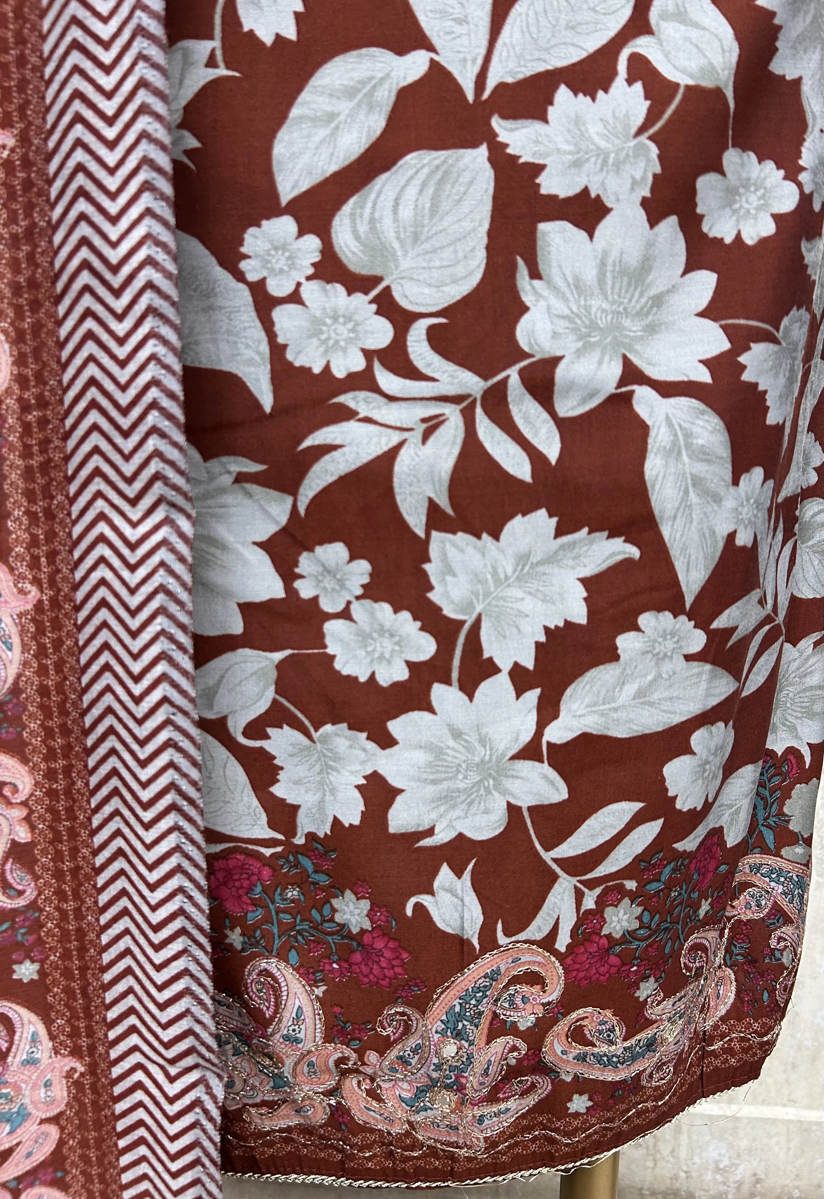 Royal Paisley Elegance Cotton Unstitched Suit