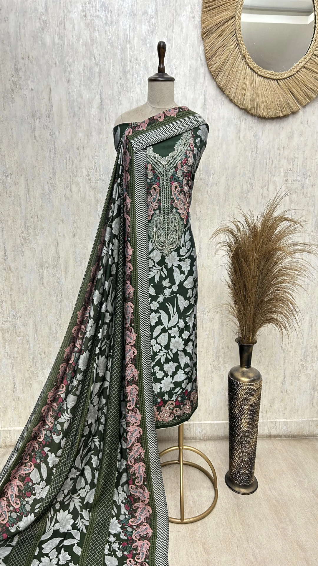 Royal Paisley Elegance Cotton Unstitched Suit
