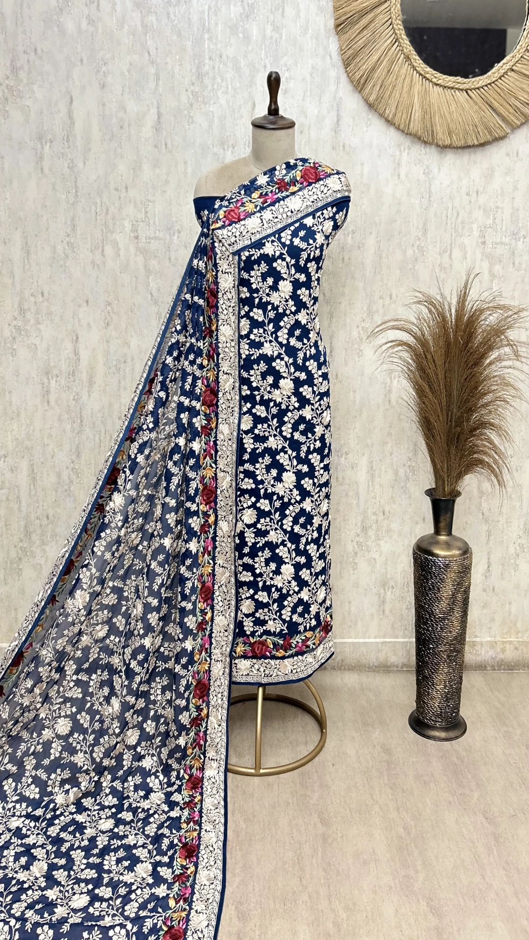 Floral Vine Georgette Unstitched Suit