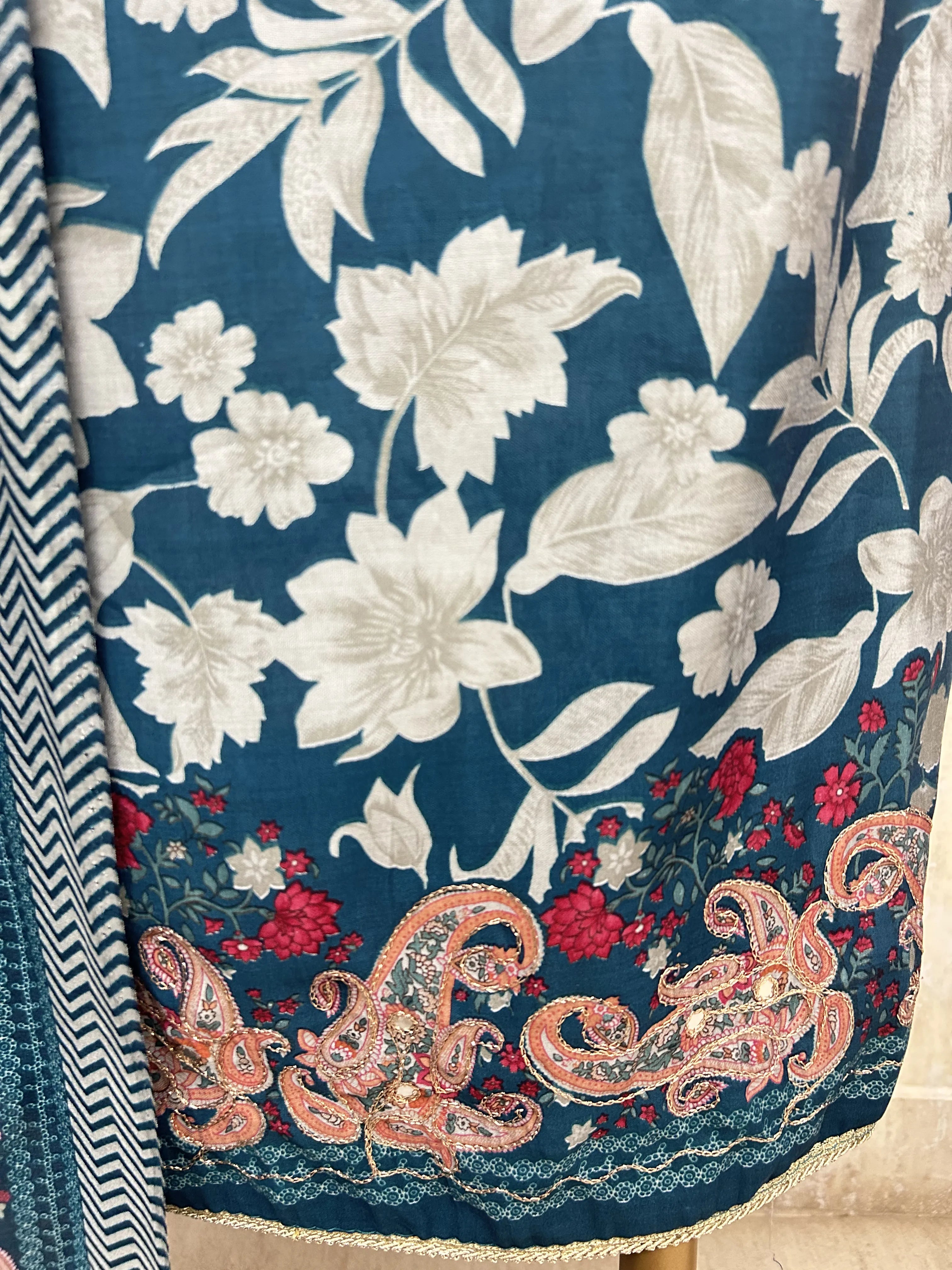 Royal Paisley Elegance Cotton Unstitched Suit
