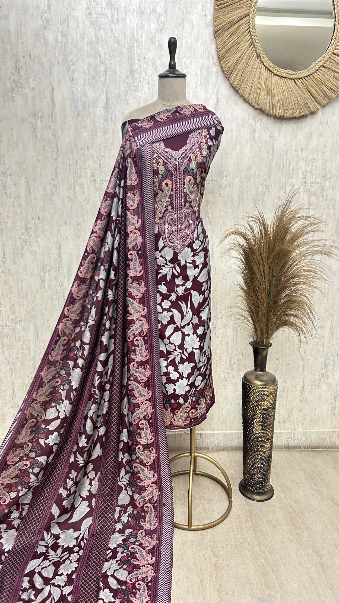 Royal Paisley Elegance Cotton Unstitched Suit