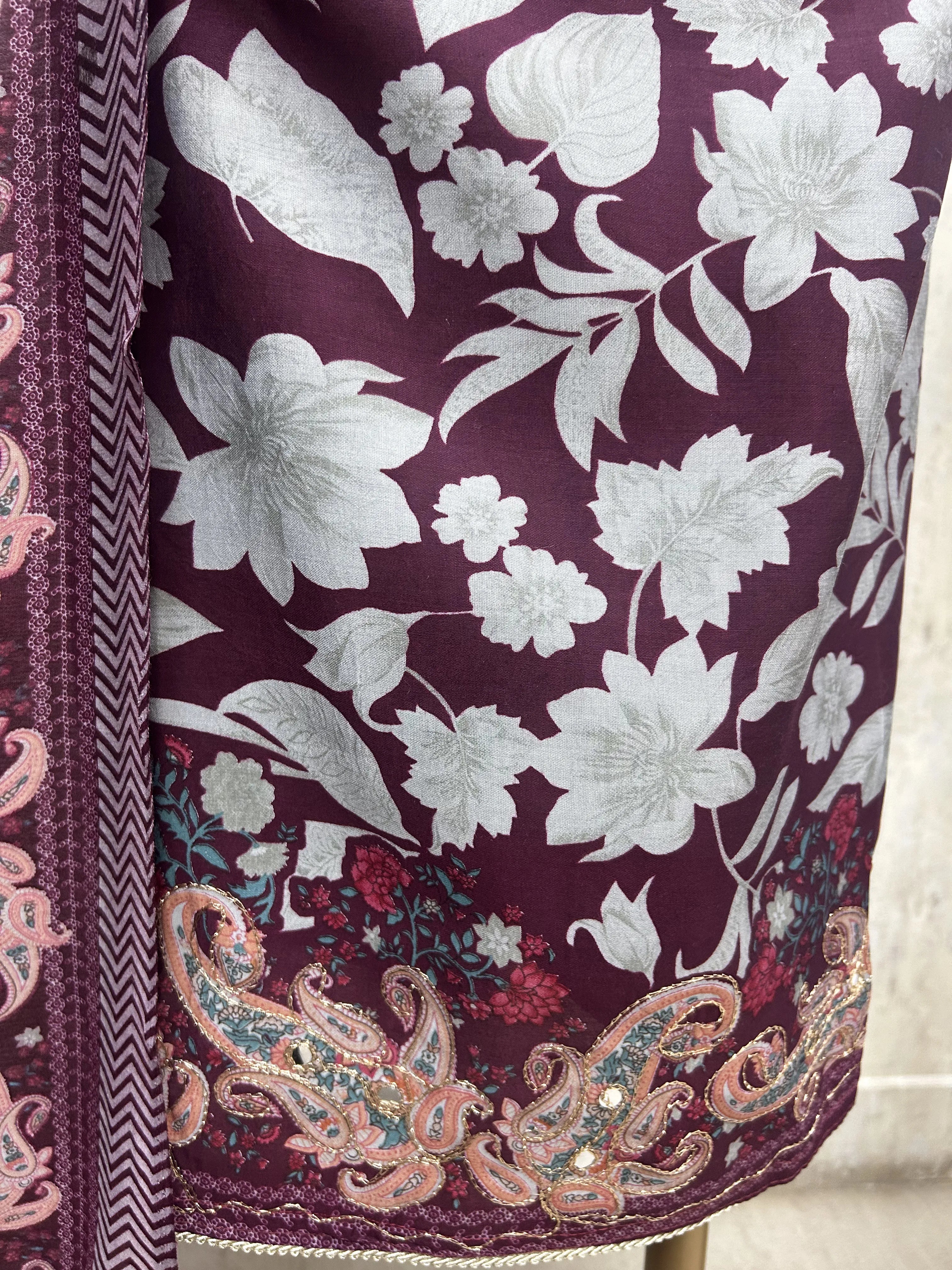 Royal Paisley Elegance Cotton Unstitched Suit