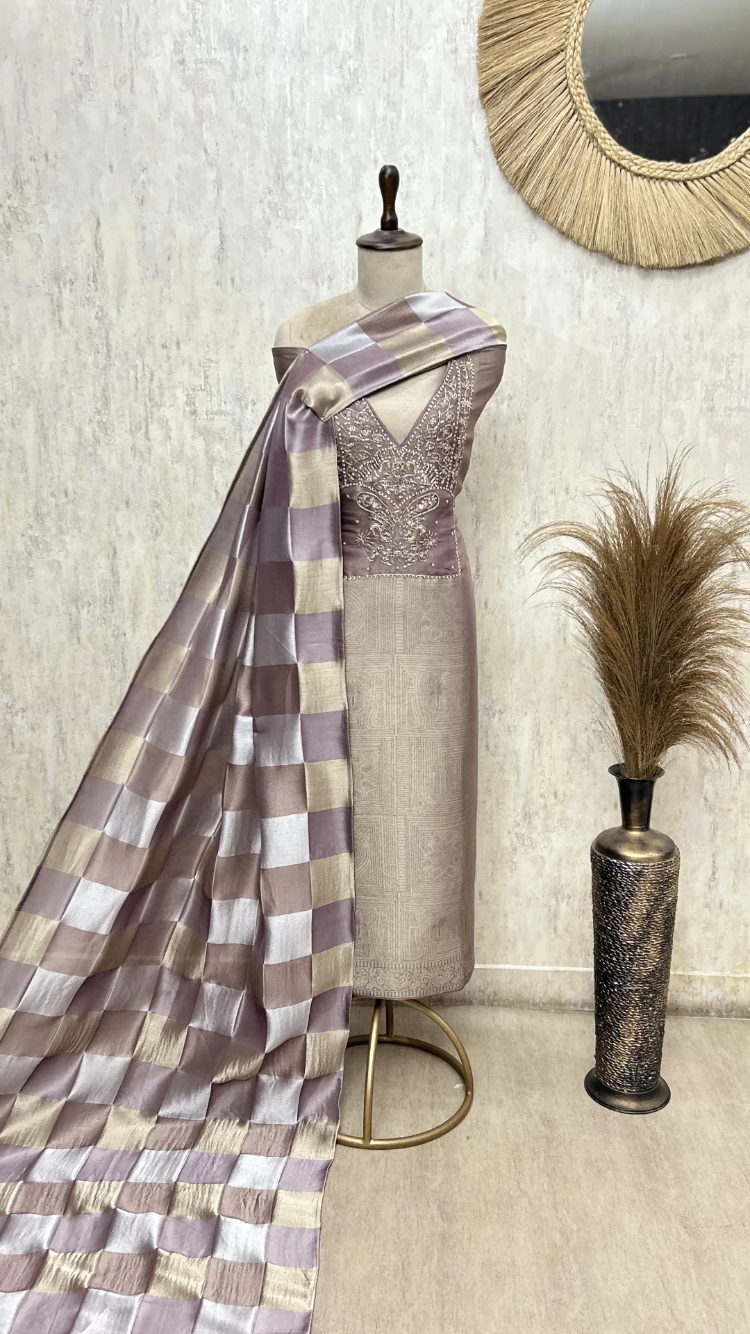 Zareen Brocade Silk Unstitched Suit
