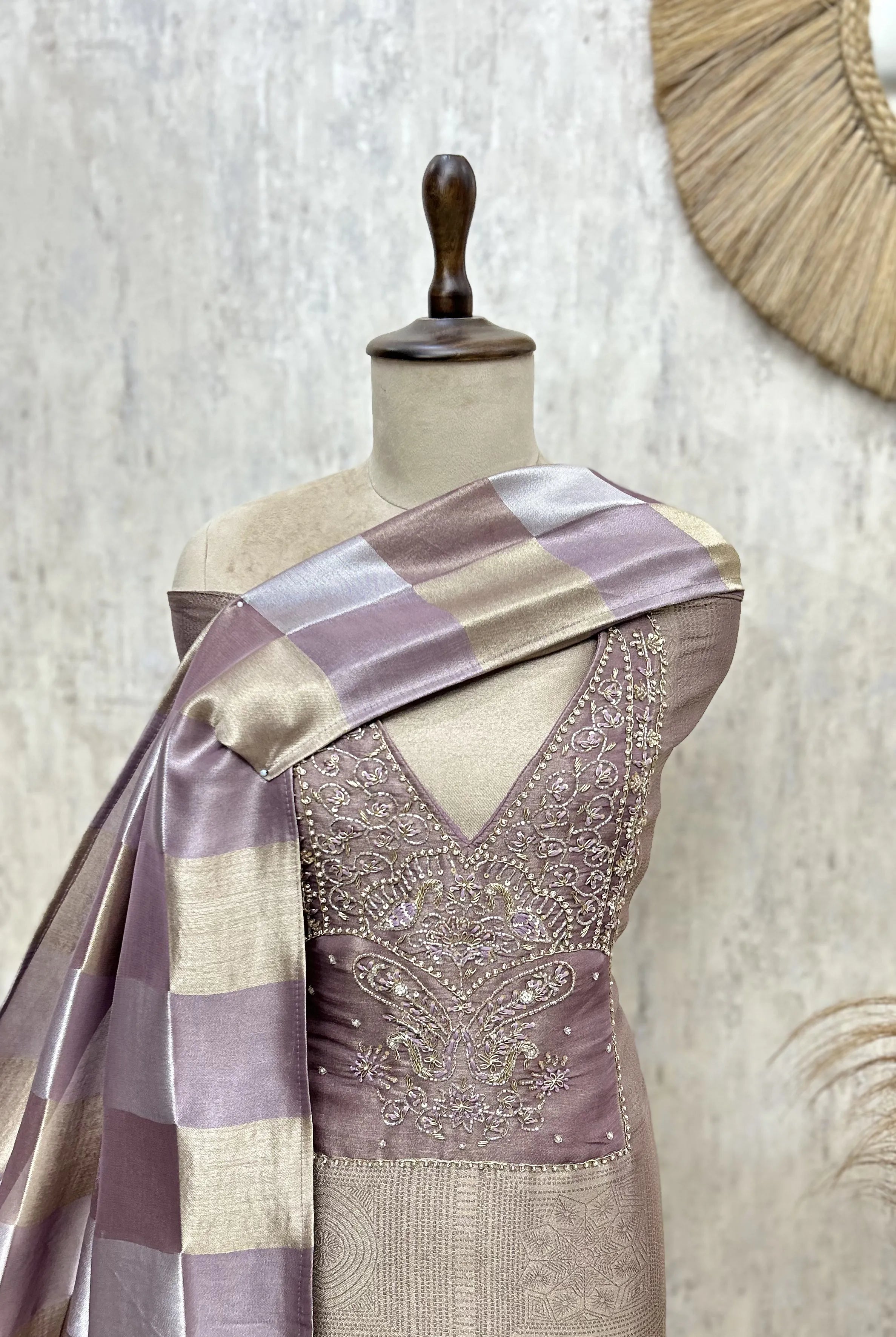 Zareen Brocade Silk Unstitched Suit