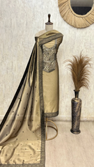 Mehrasa Glass Tissue Unstitched Suit