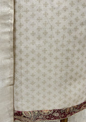 Ivory Embroidered Elegance Tissue linen Unstitched Suit