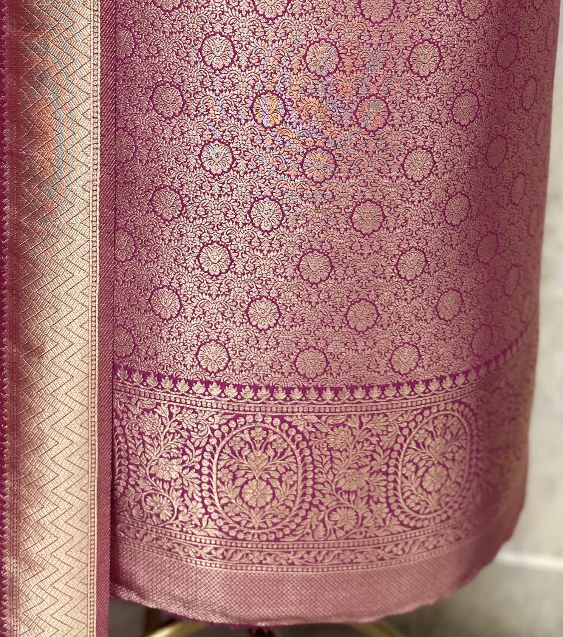 Elegant Brocade Silk Unstitched Suit