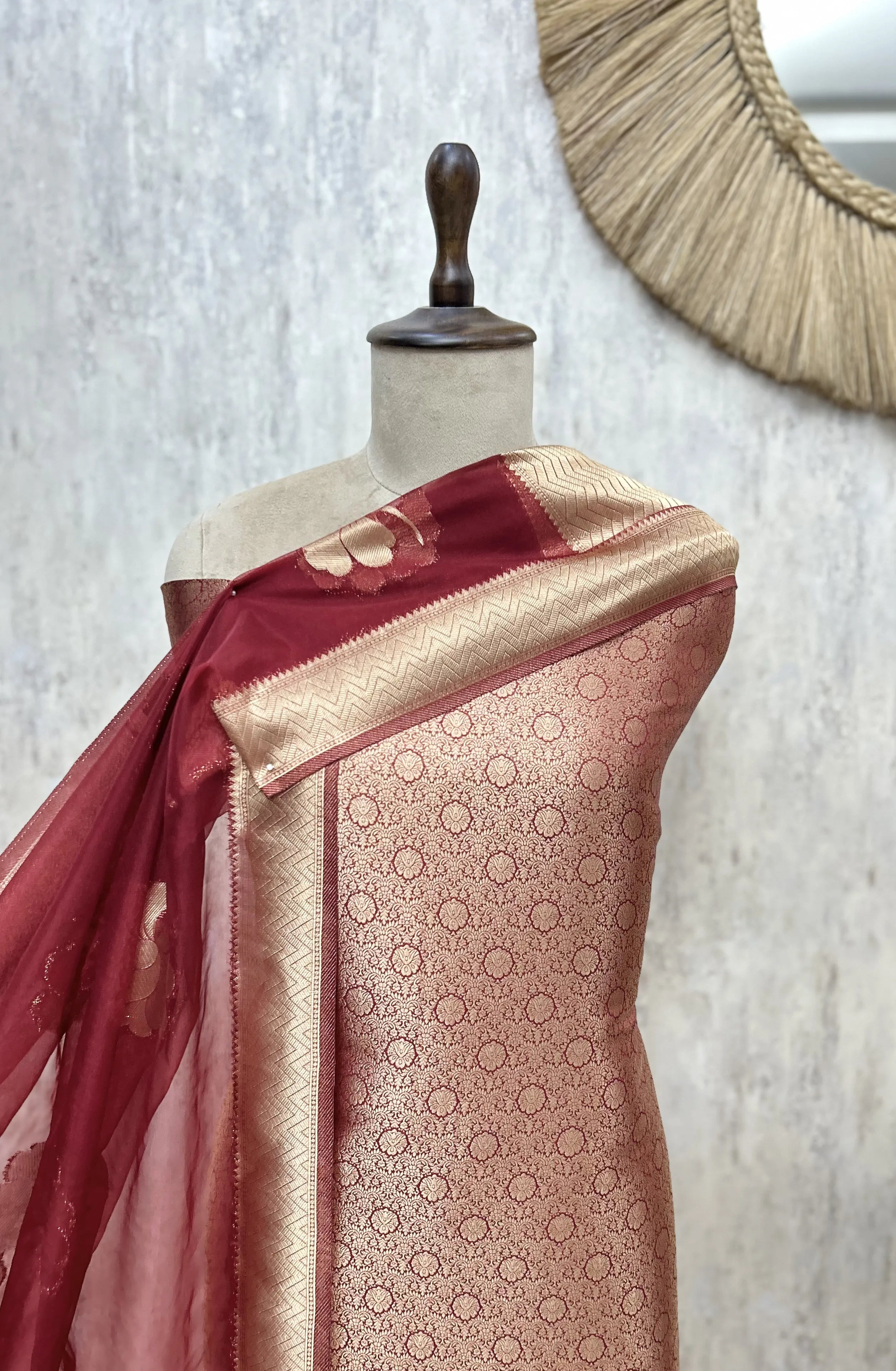 Elegant Brocade Silk Unstitched Suit