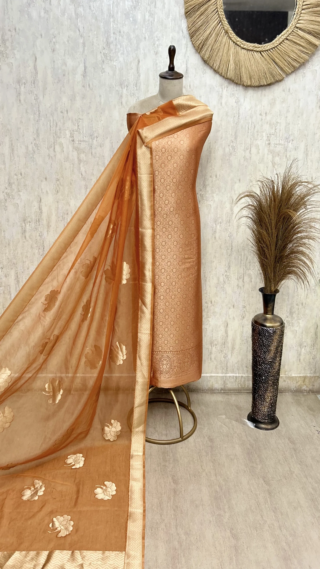 Elegant Brocade Silk Unstitched Suit