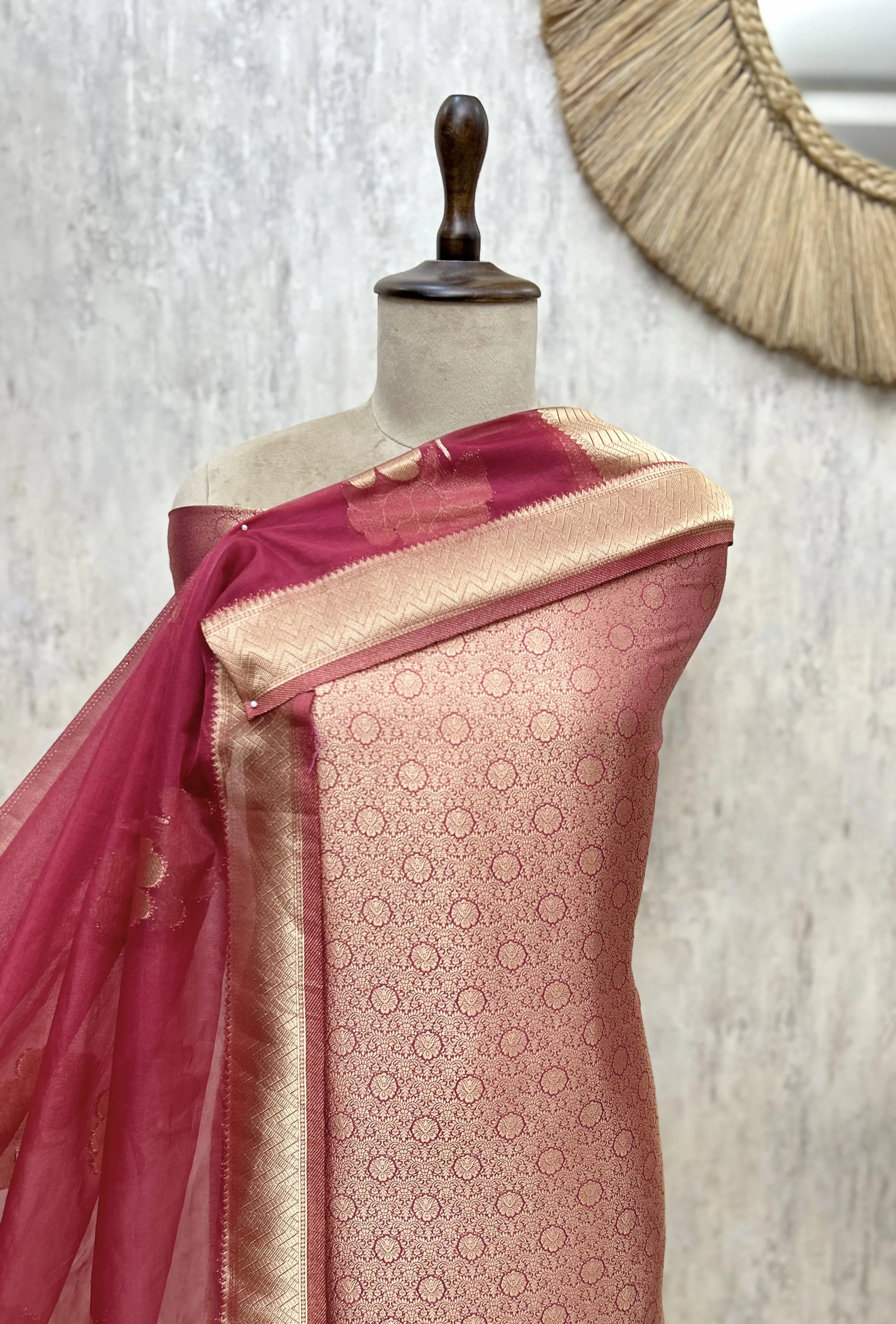 Elegant Brocade Silk Unstitched Suit