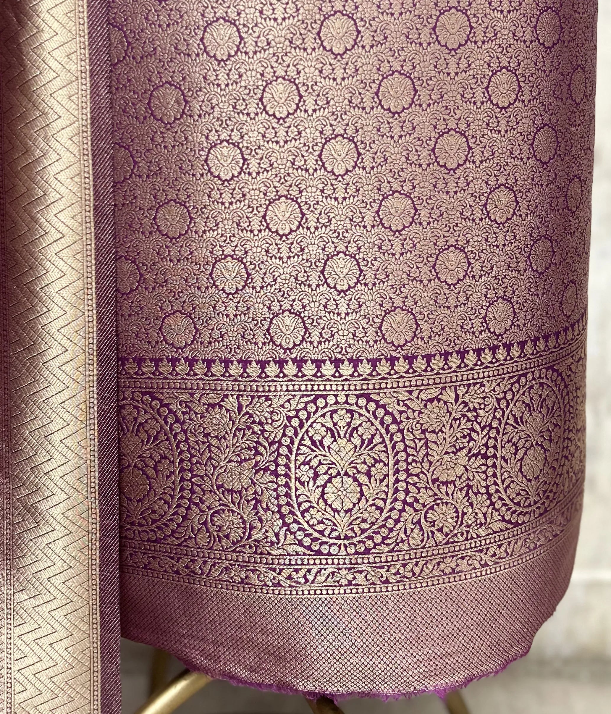 Elegant Brocade Silk Unstitched Suit