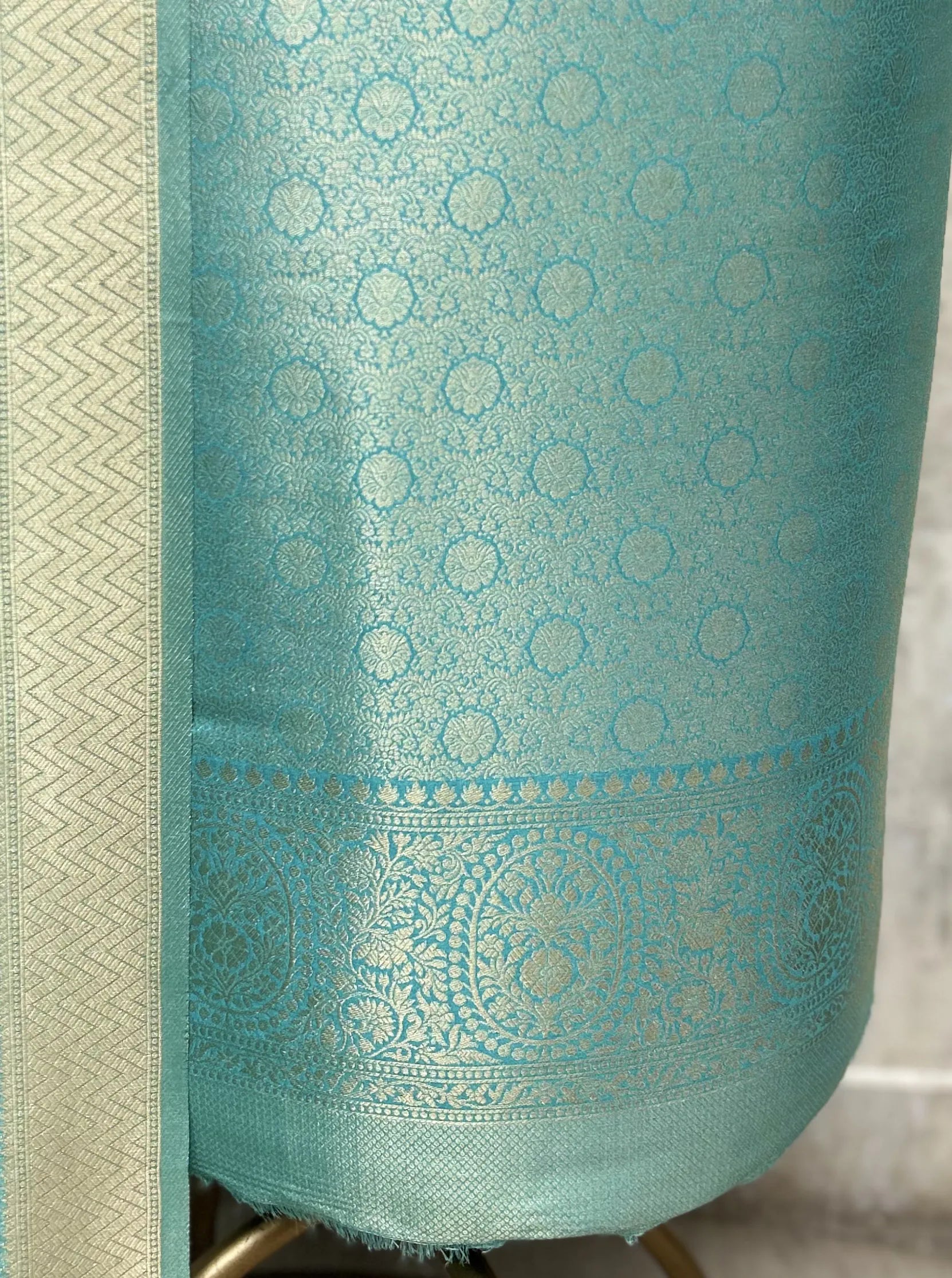 Elegant Brocade Silk Unstitched Suit
