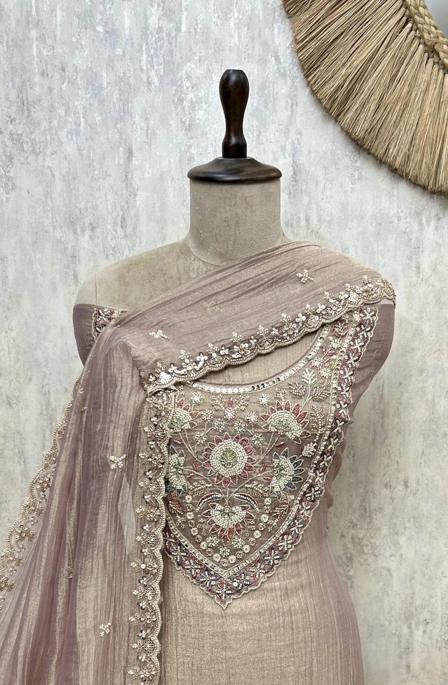 Celestial Grace Crush Tissue Unstitched Suit