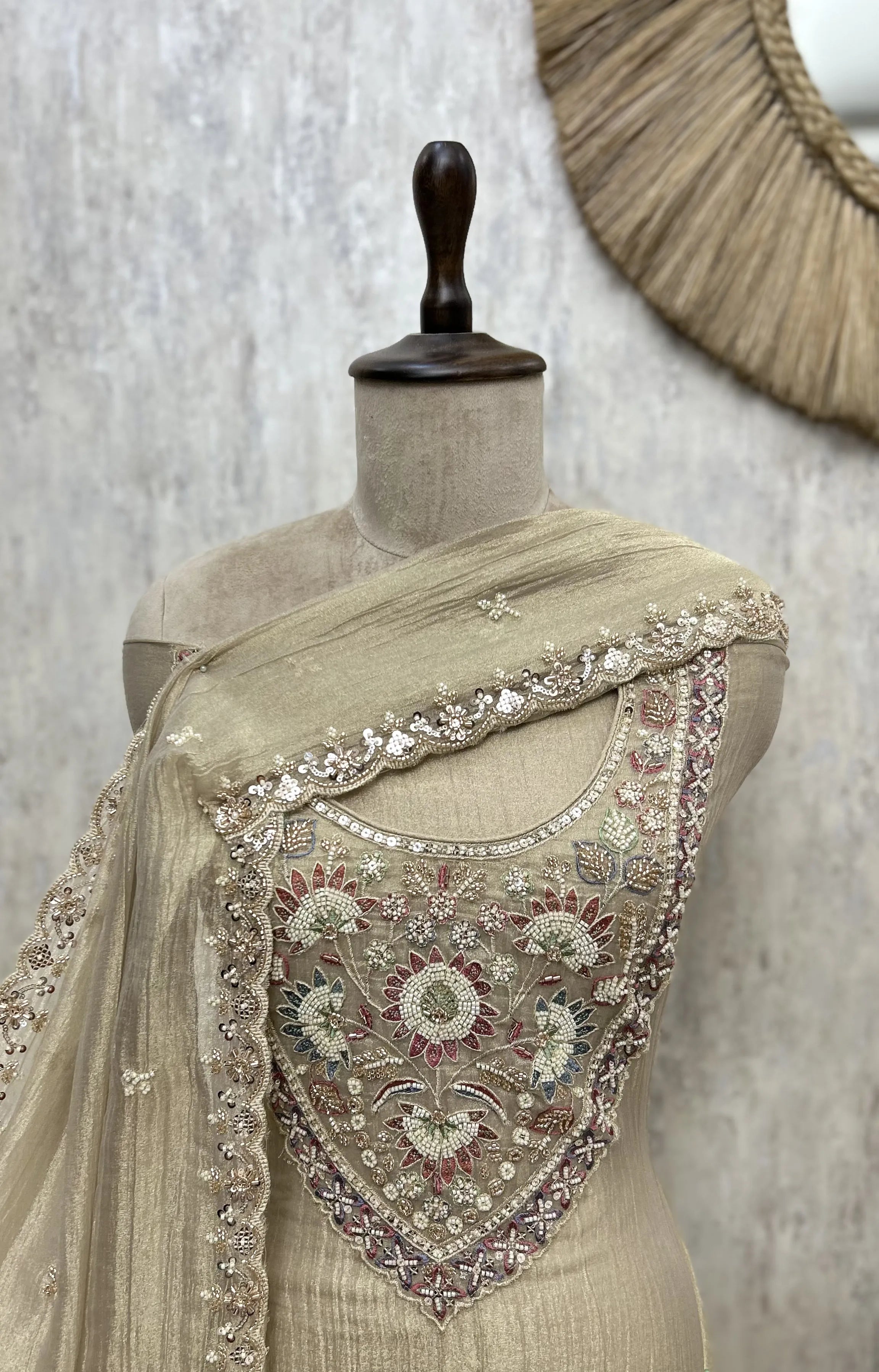 Celestial Grace Crush Tissue Unstitched Suit