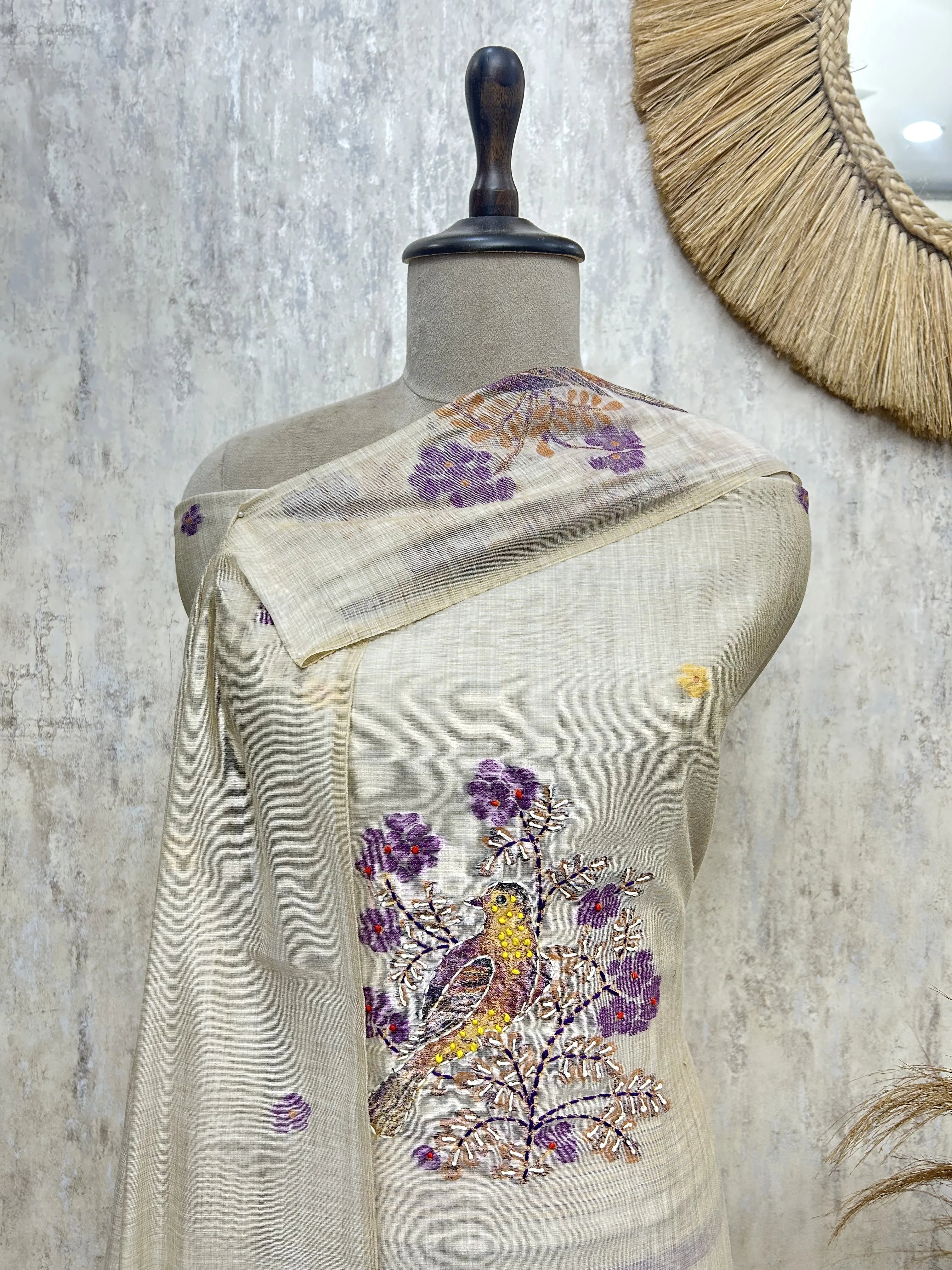 Peacock Heritage Grace Jamdani linen Unstitched Suit