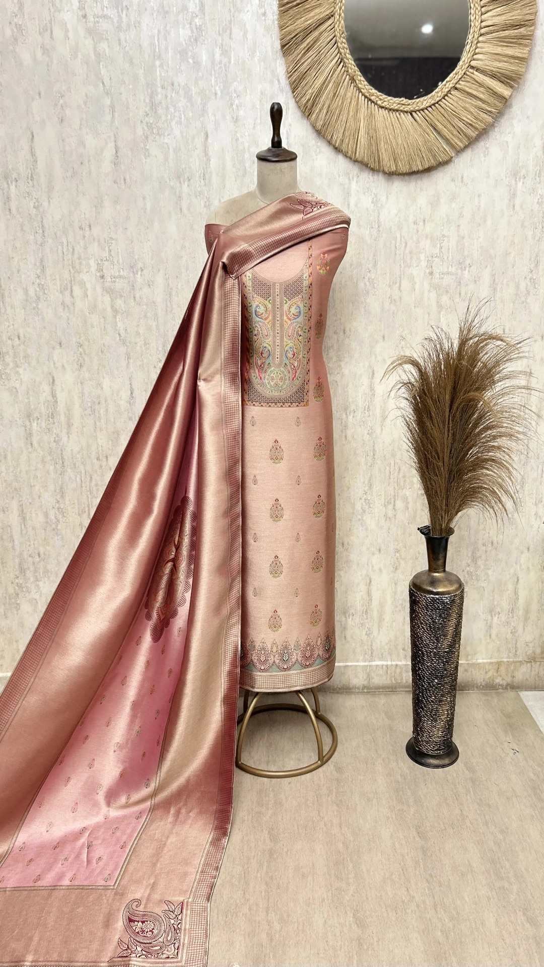 Elegant Dola Silk Unstitched Suit