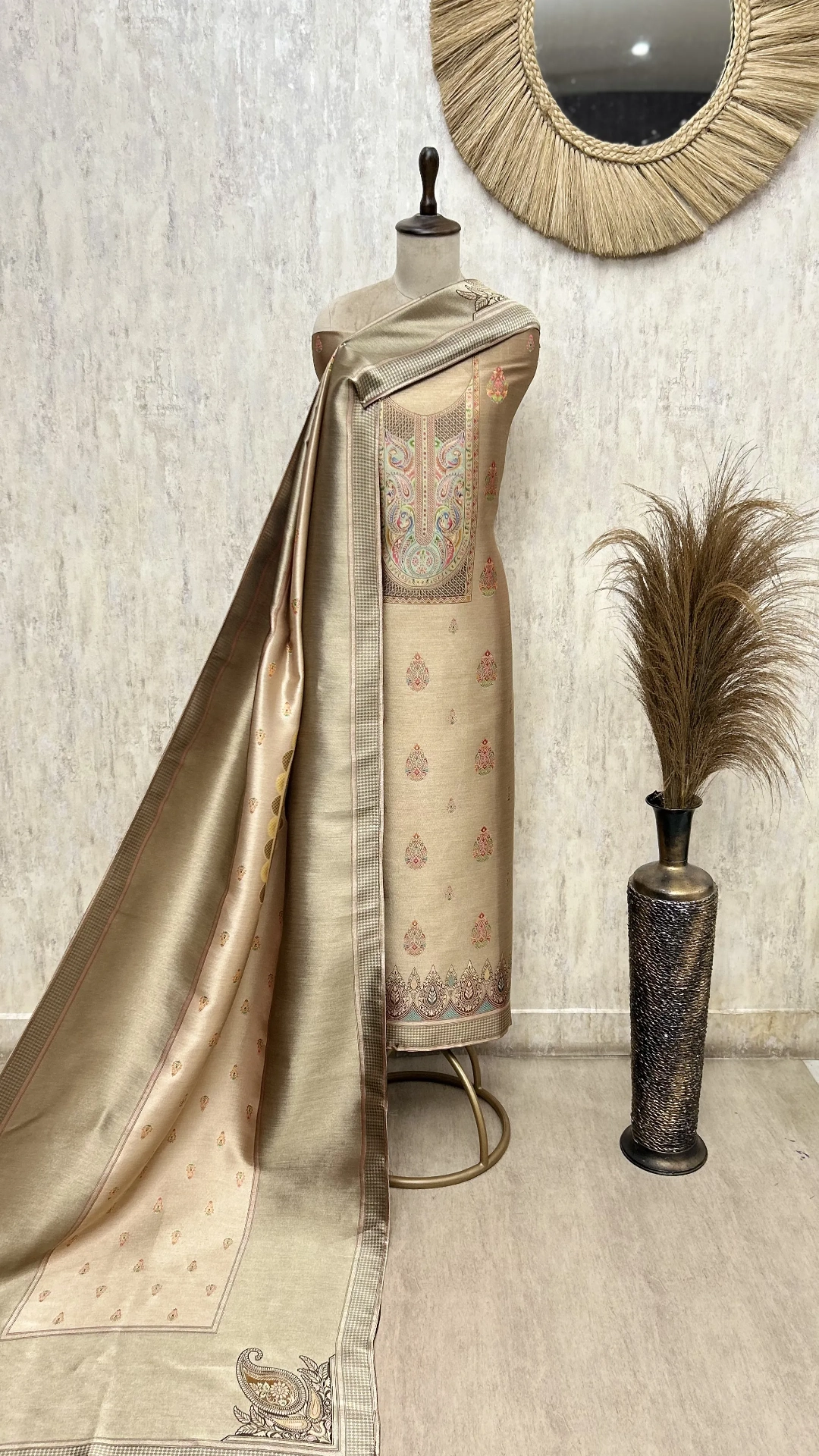 Elegant Dola Silk Unstitched Suit