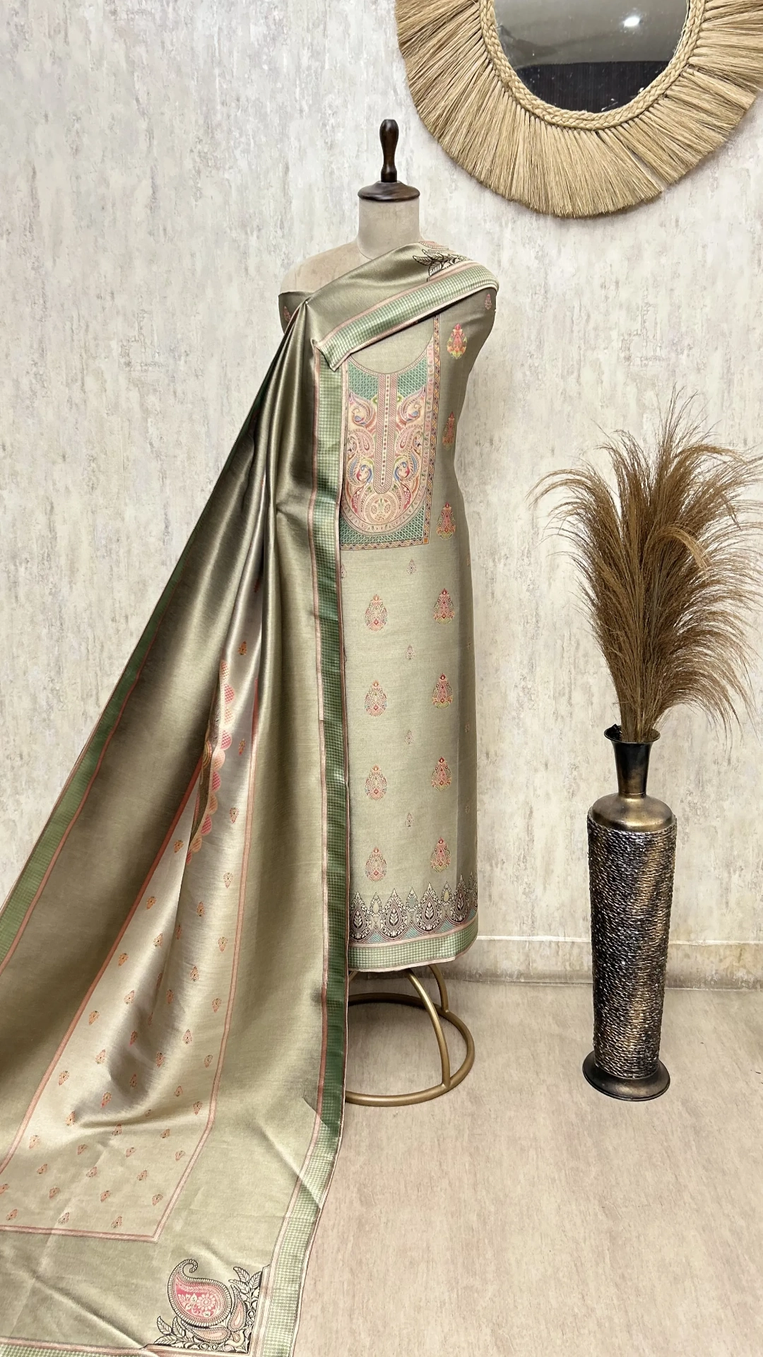 Elegant Dola Silk Unstitched Suit