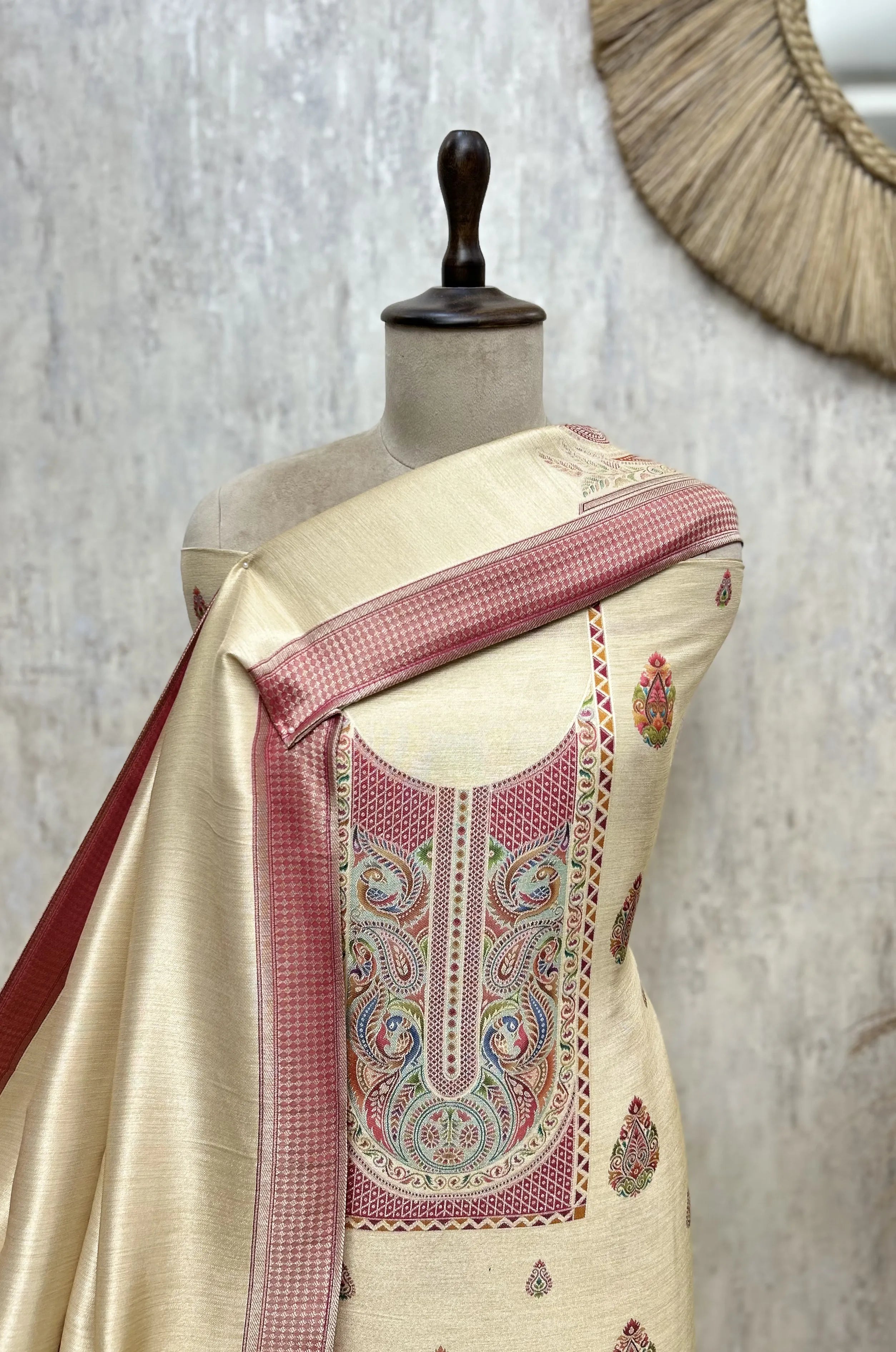 Elegant Dola Silk Unstitched Suit