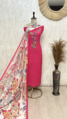 Elegant Mul Chanderi Unstitched  Suit