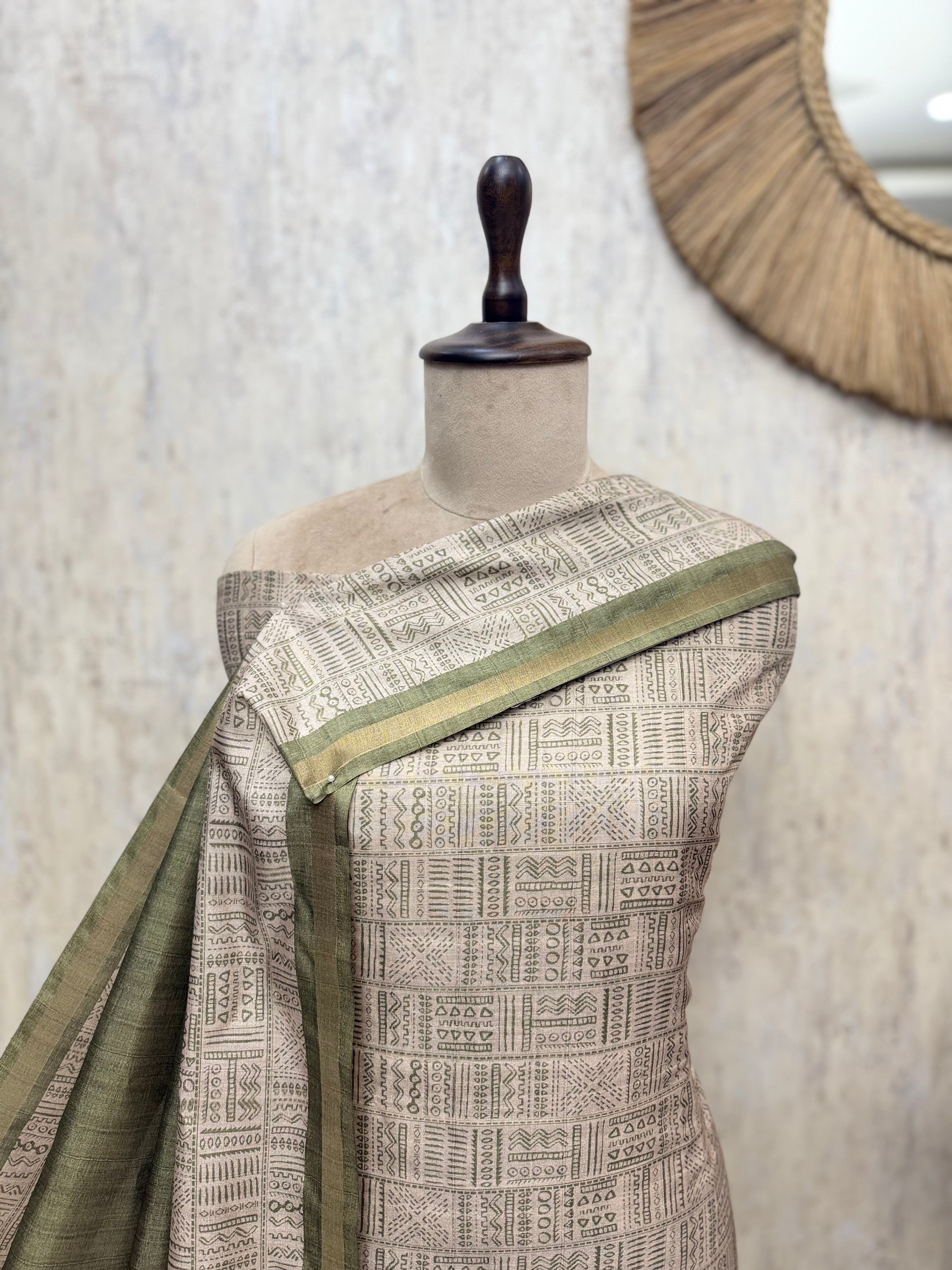 Smooth Texture Tussar Silk Unstitched Suits