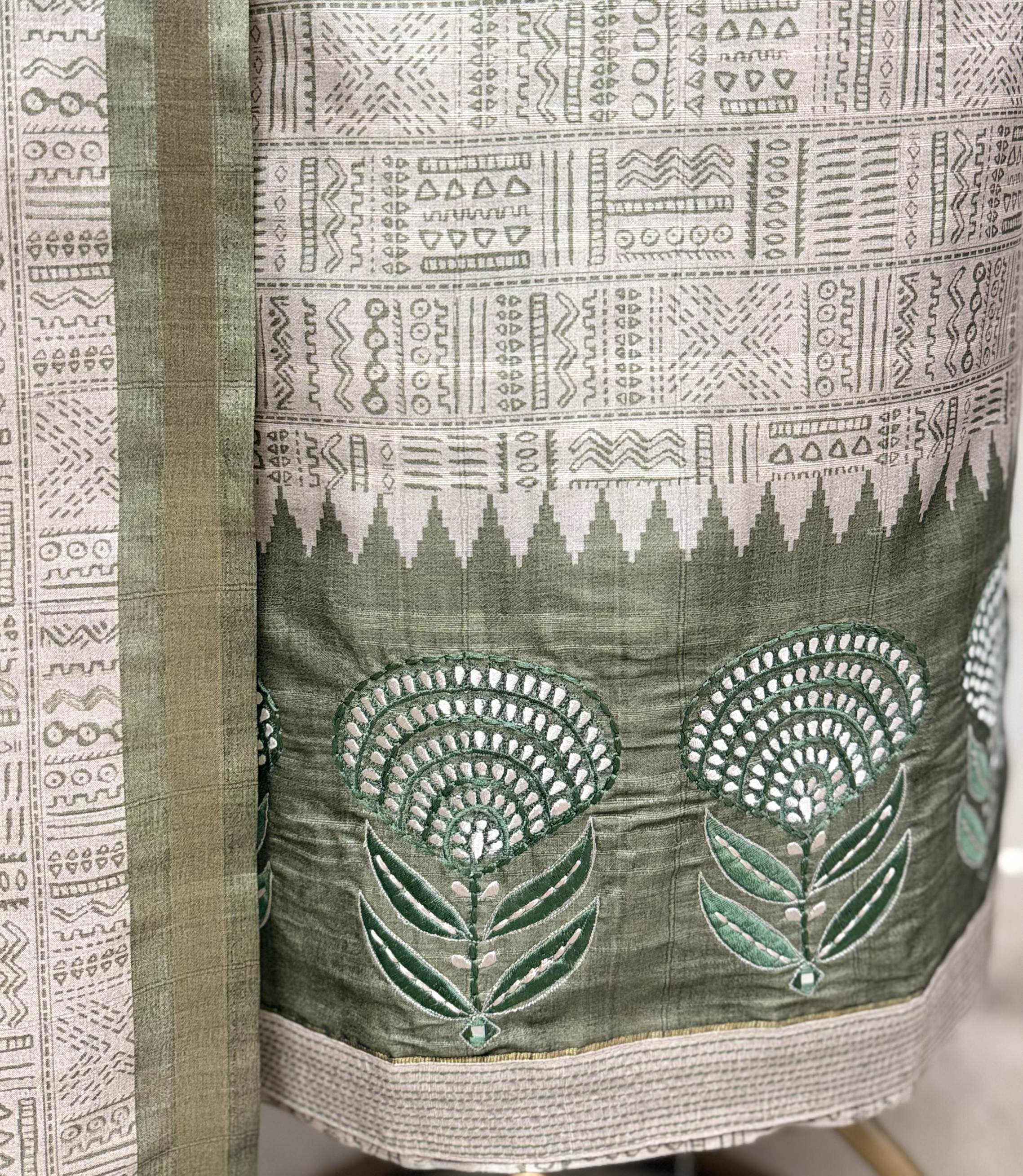 Smooth Texture Tussar Silk Unstitched Suits