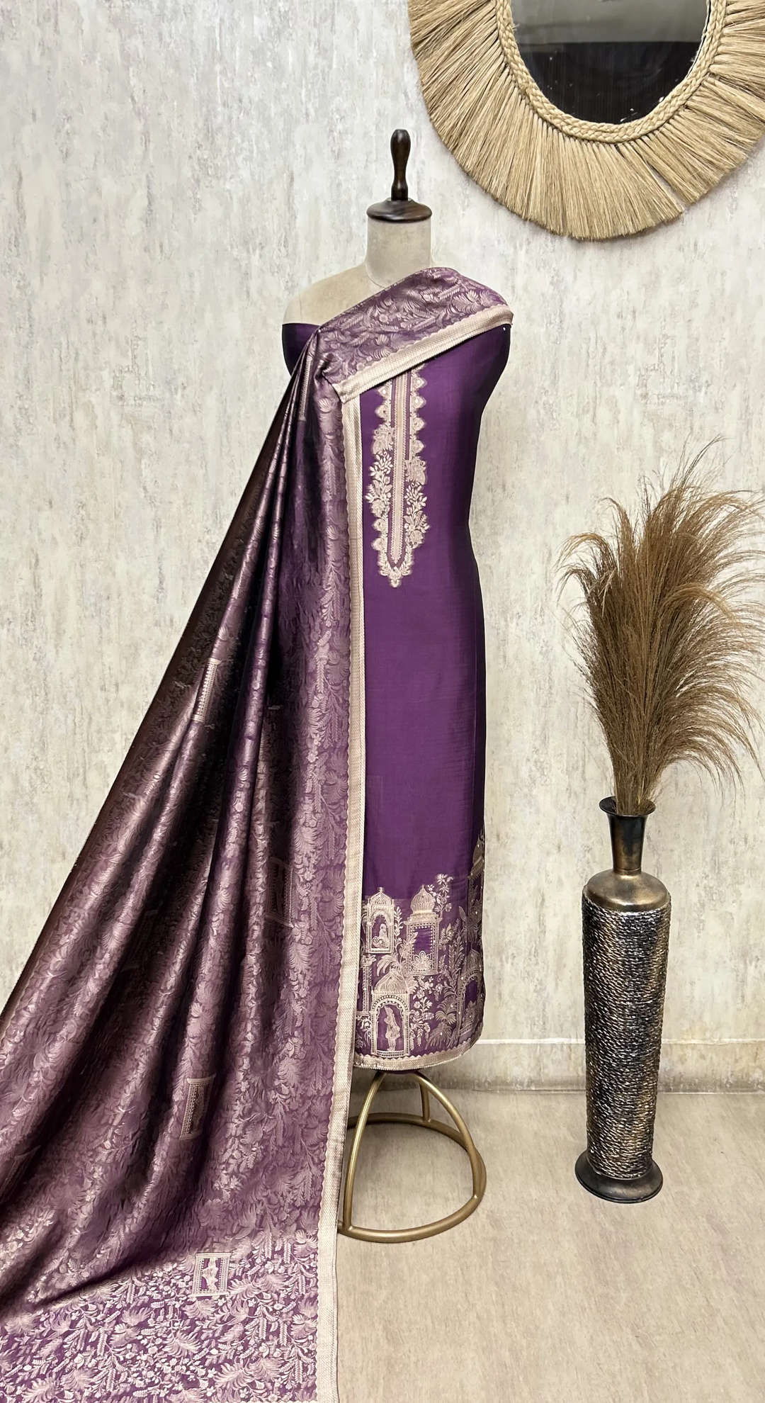 Elegant Dola Silk Unstitched Suit